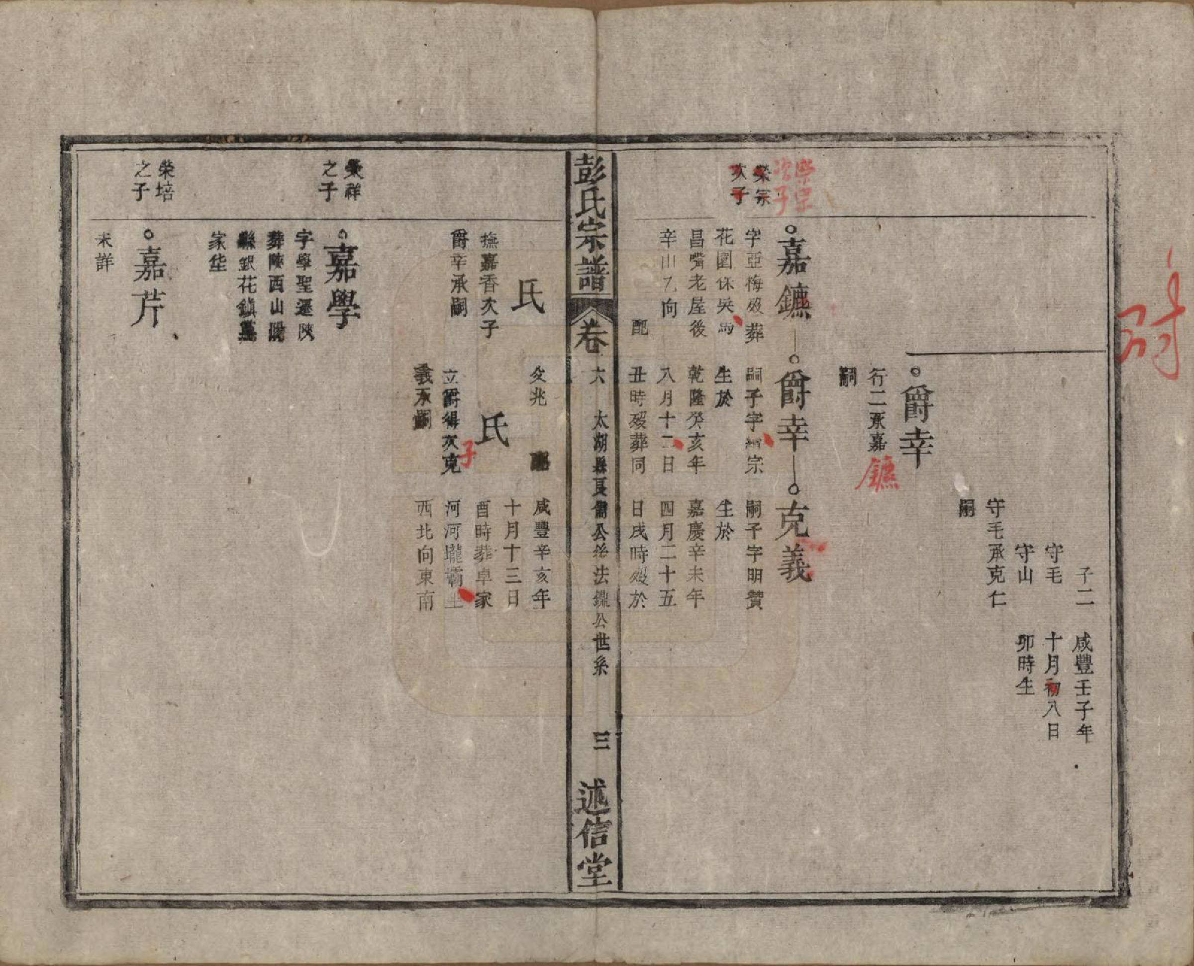 GTJP1146.彭.安徽.彭氏宗谱二十五卷首一卷末一卷.清同治六年（1867）_006.pdf_第3页