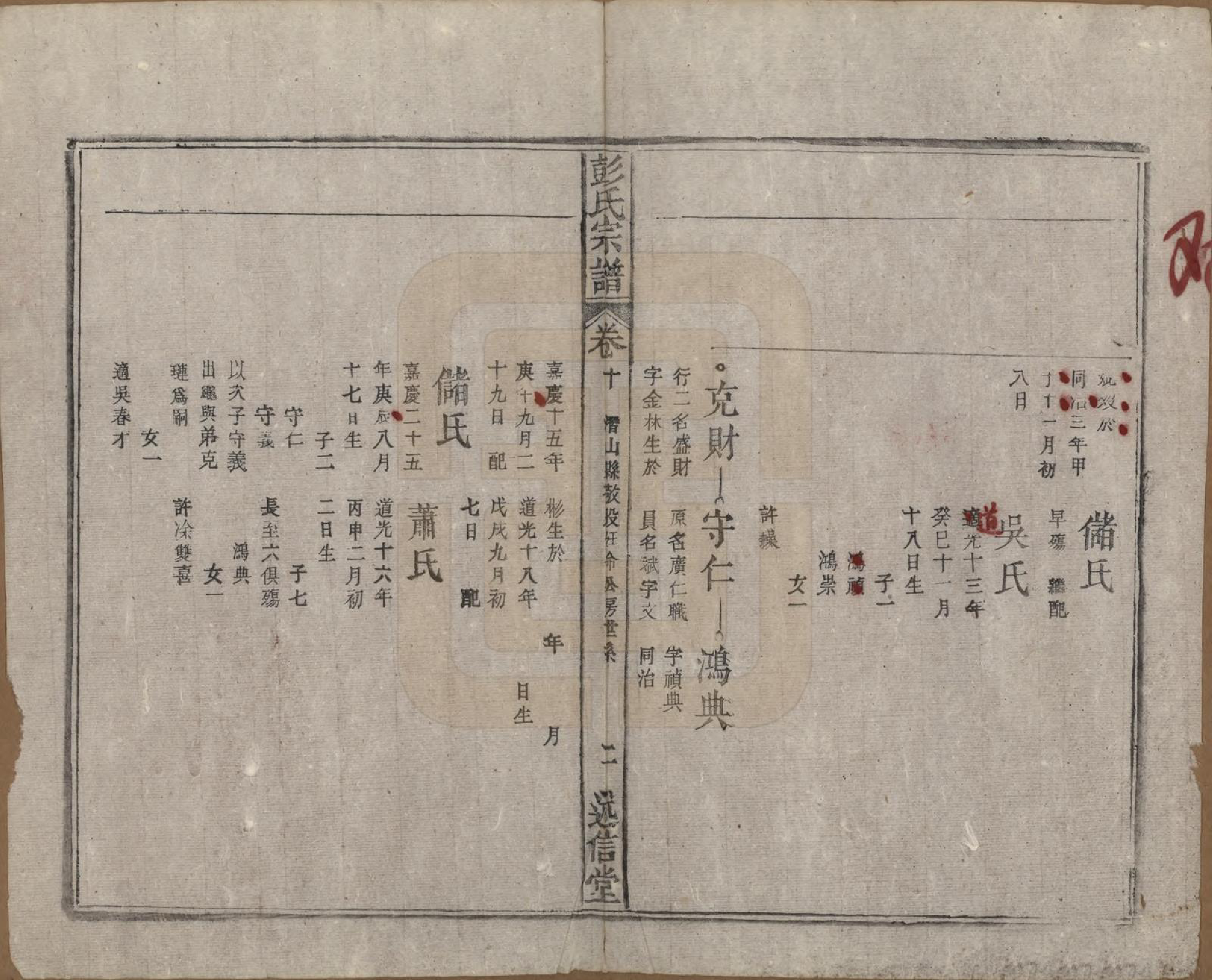 GTJP1146.彭.安徽.彭氏宗谱二十五卷首一卷末一卷.清同治六年（1867）_010.pdf_第2页