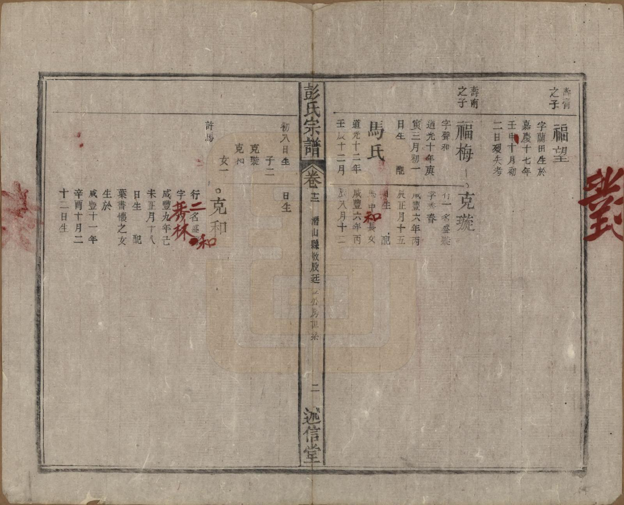 GTJP1146.彭.安徽.彭氏宗谱二十五卷首一卷末一卷.清同治六年（1867）_012.pdf_第2页