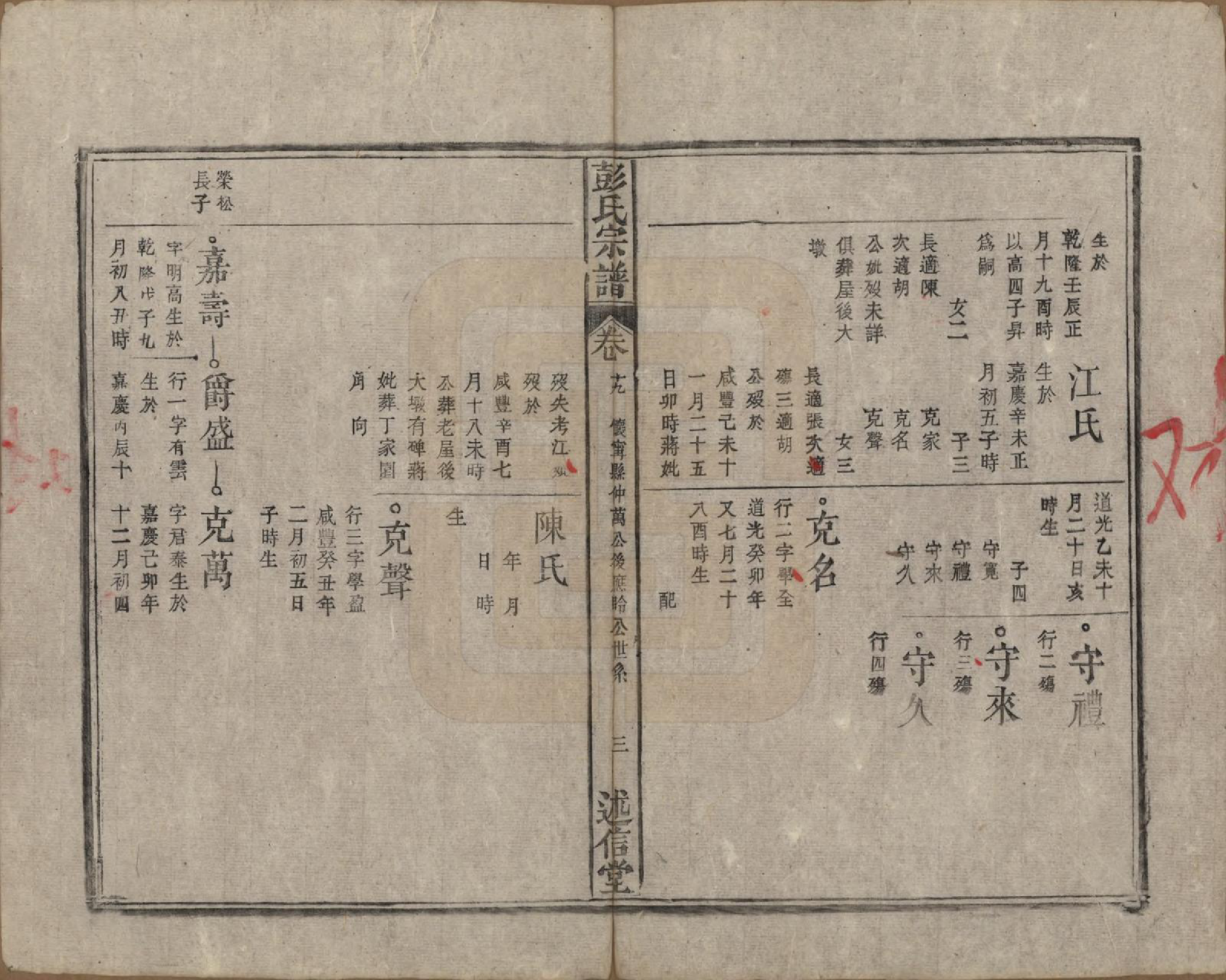 GTJP1146.彭.安徽.彭氏宗谱二十五卷首一卷末一卷.清同治六年（1867）_019.pdf_第3页