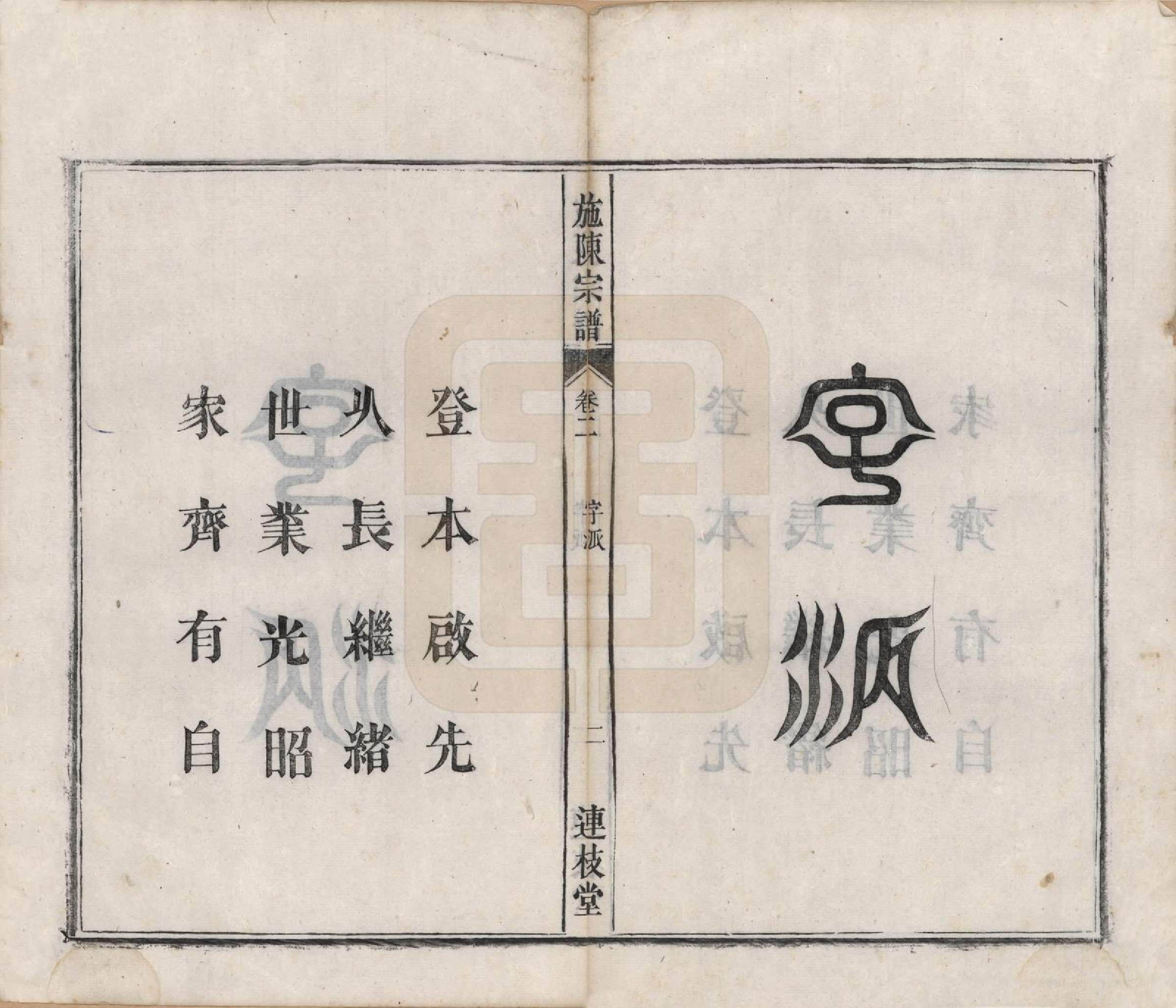 GTJP1308.施.安徽六安东乡.施陈宗谱六卷.清光绪十年（1884）_002.pdf_第2页