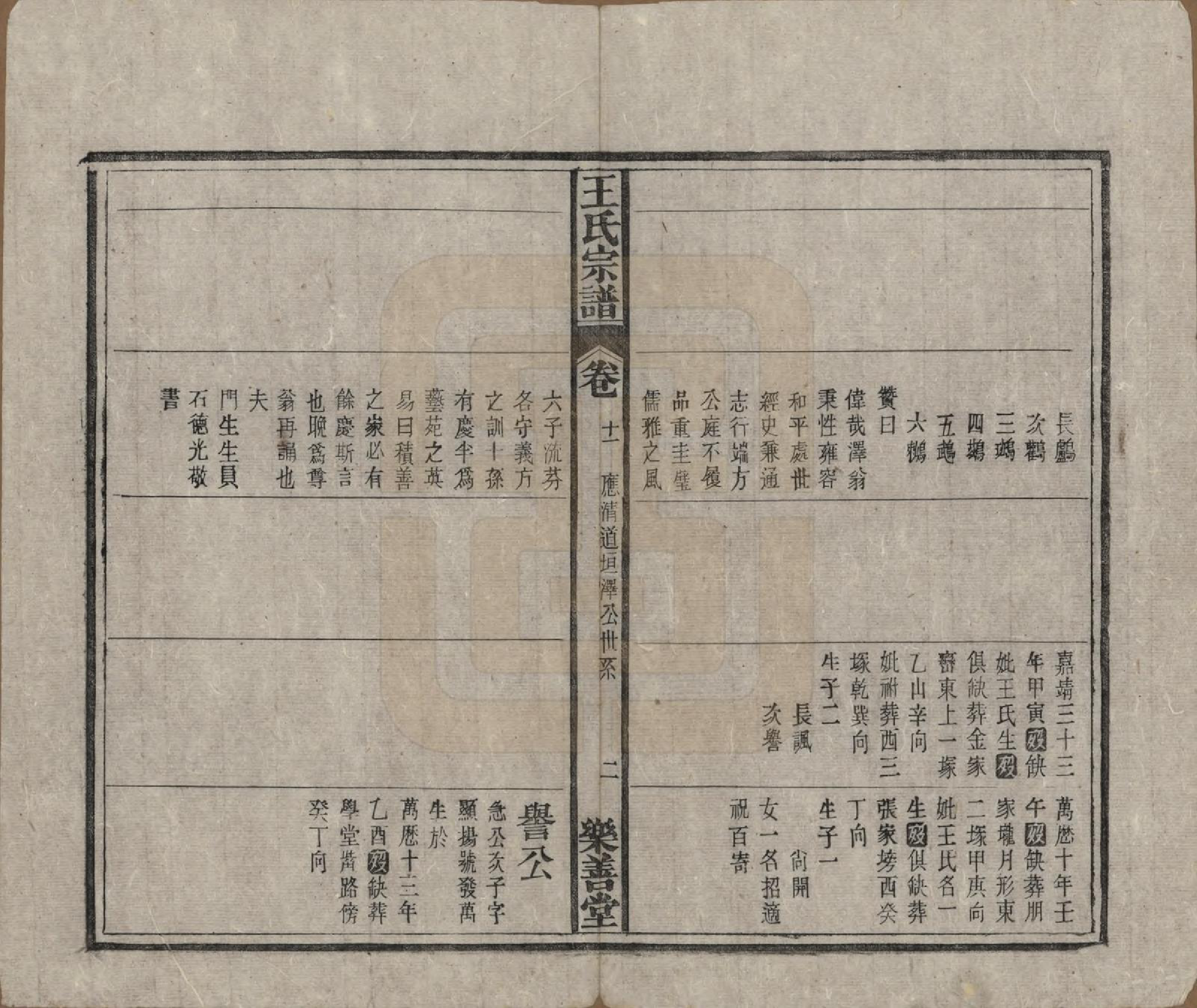 GTJP1591.王.安徽宿松.王氏宗谱十四卷首一卷.清光绪二十二年（1896）_011.pdf_第2页