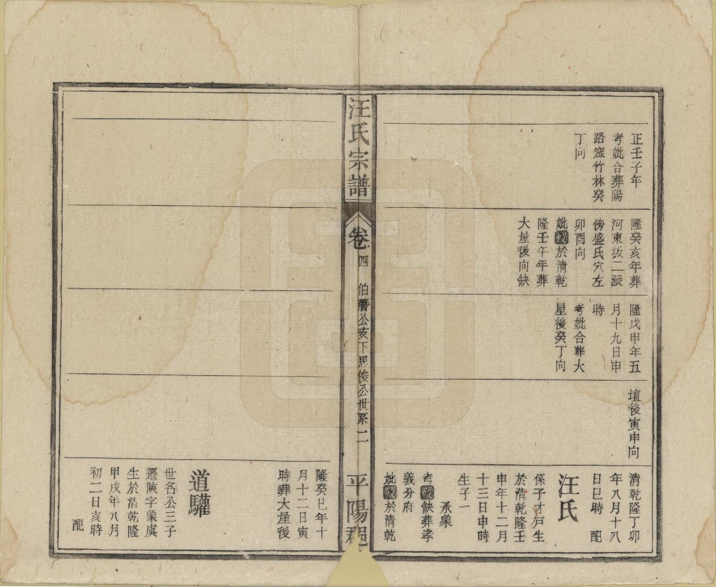 GTJP1455.汪.安徽太湖.汪氏宗谱.民国36年(1947)_004.pdf_第2页