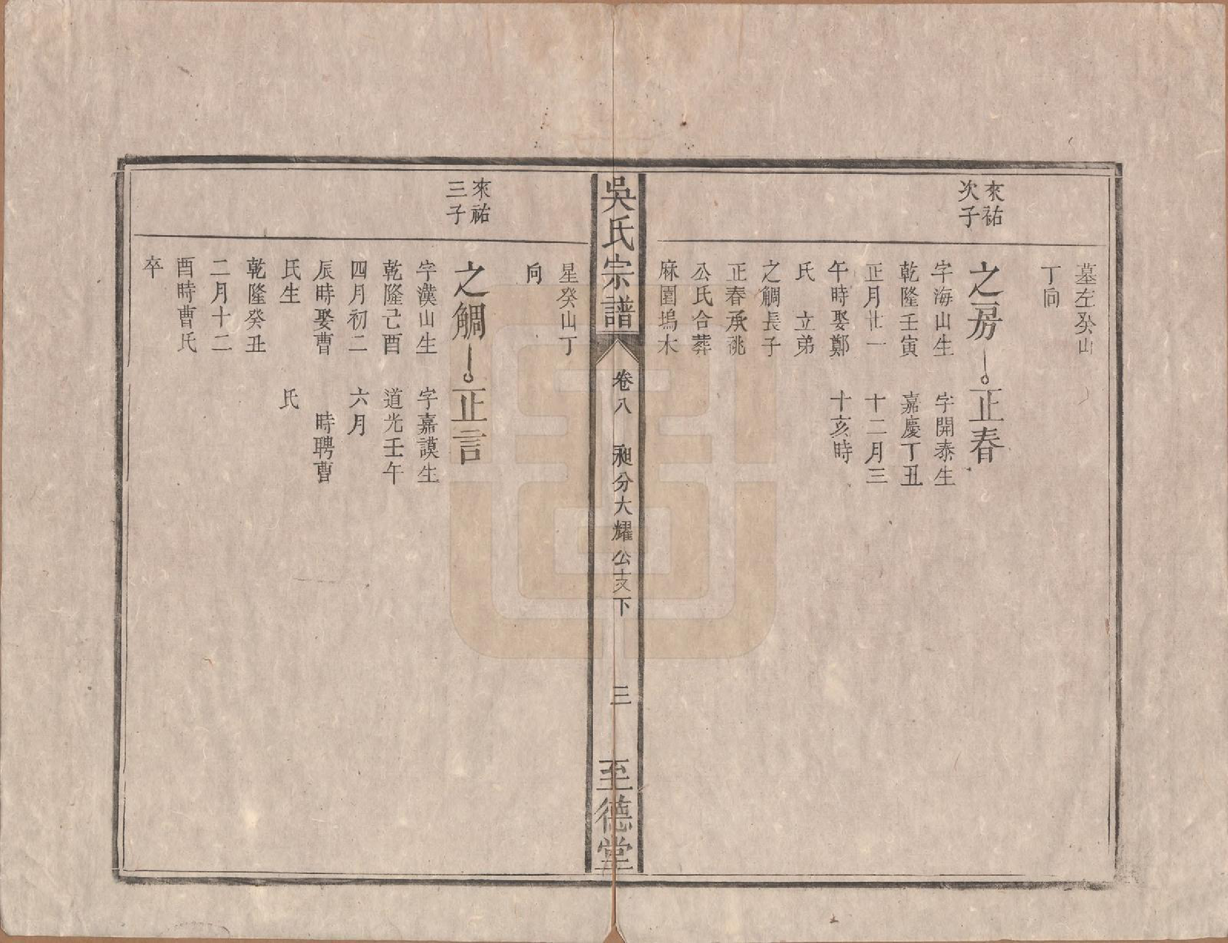 GTJP1682.吴.安徽贵池.吴氏宗谱八卷卷首一卷卷末一卷.清道光3年(1823)_008.pdf_第3页