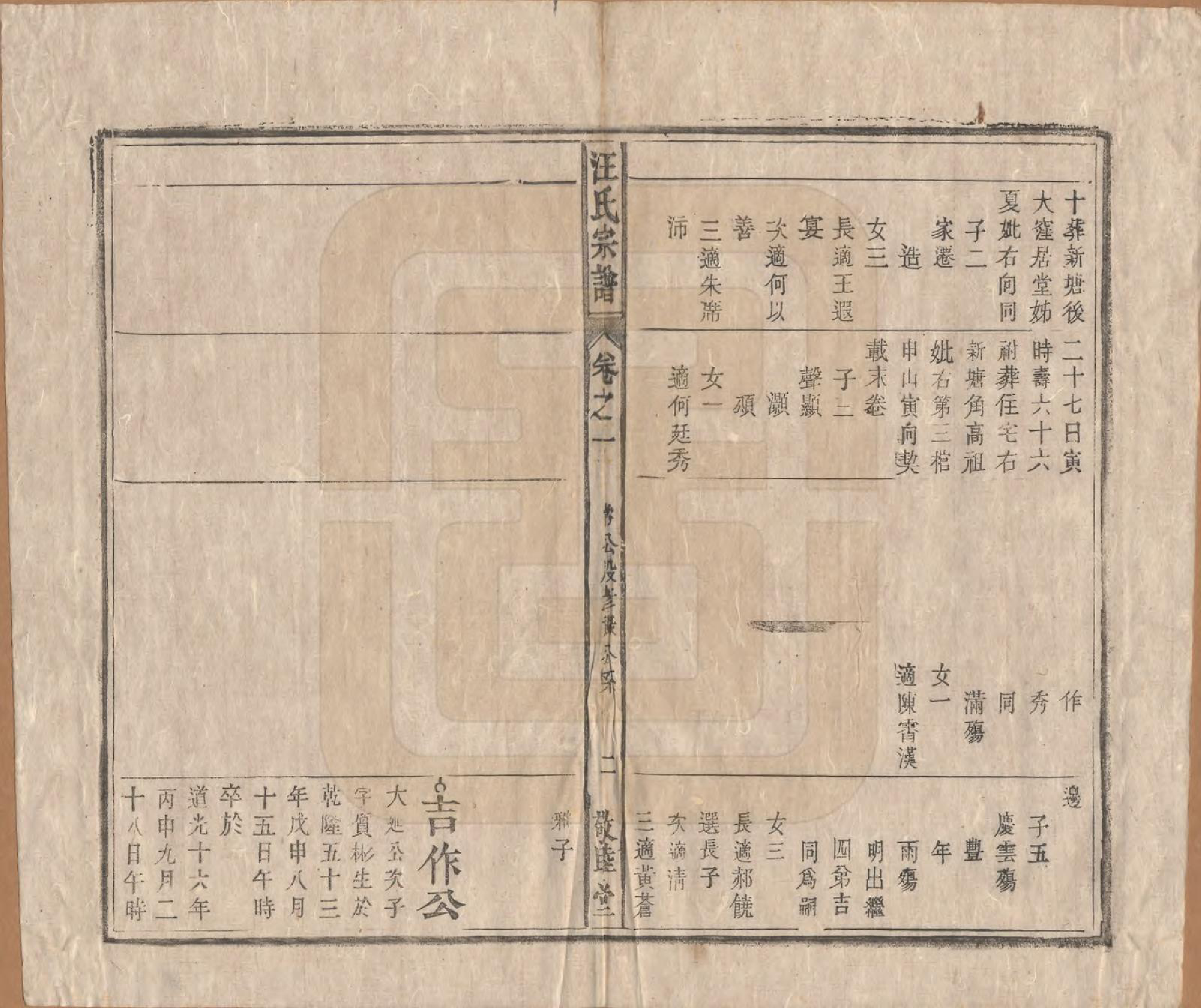 GTJP1478.汪.安徽怀宁.汪氏宗谱十五卷末二卷.清同治十年（1871）_010.pdf_第2页