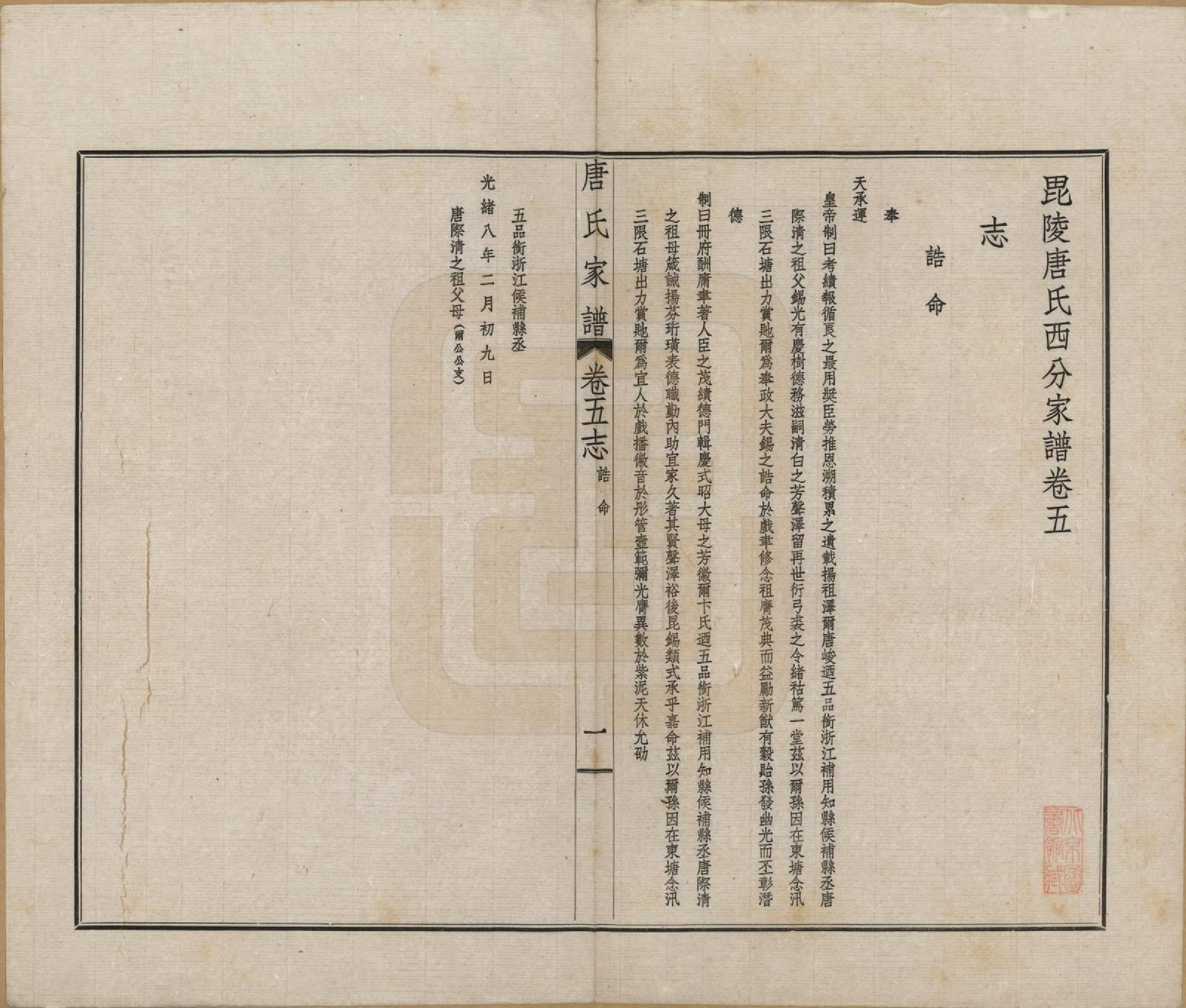 GTJP1403.唐.江苏毗陵.毗陵唐氏西分家谱.民国37年[1948]_005.pdf_第1页