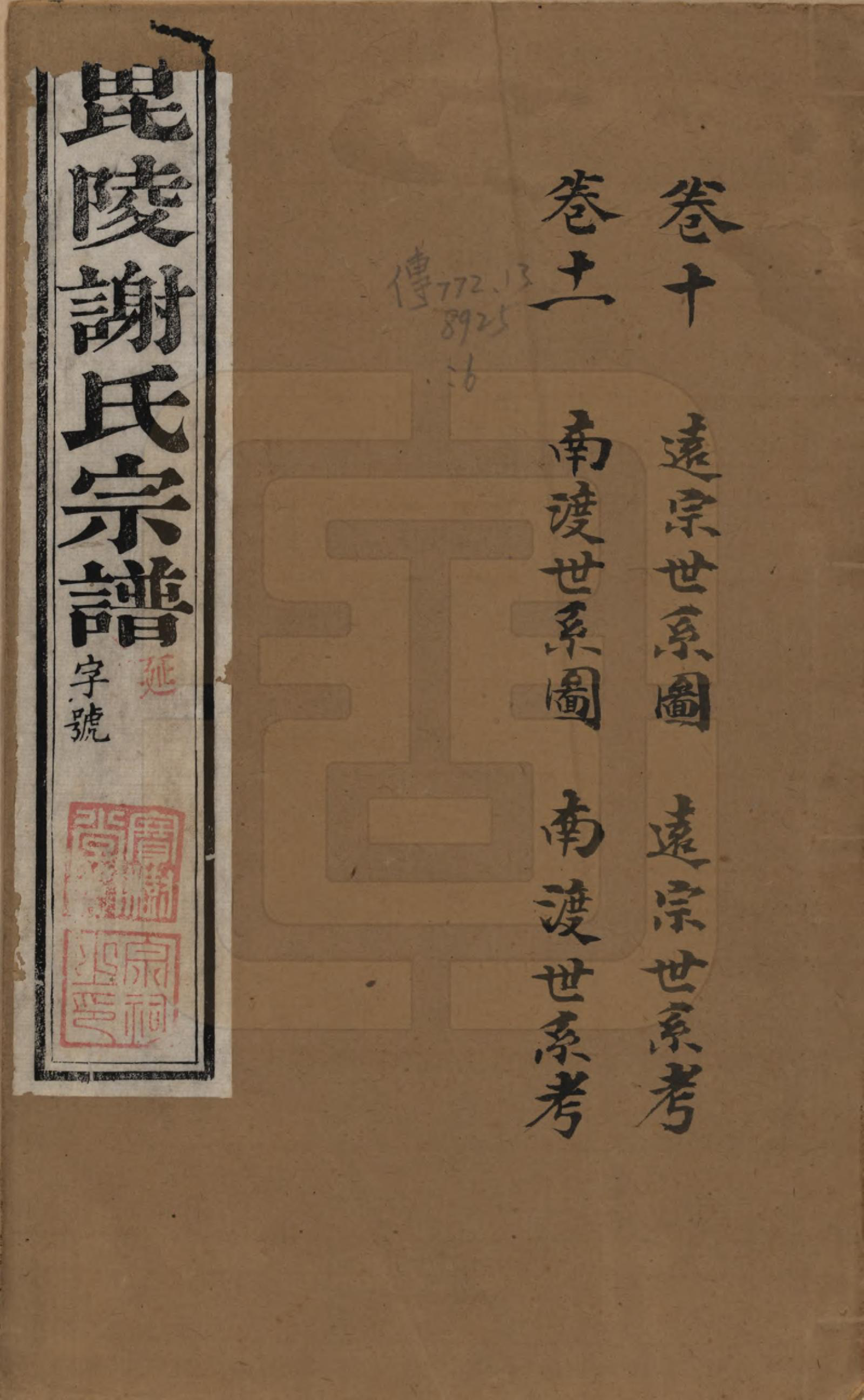 GTJP1791.谢.江苏常州.毗陵谢氏宗谱三十六卷.清光绪二年（1877）_010.pdf_第1页