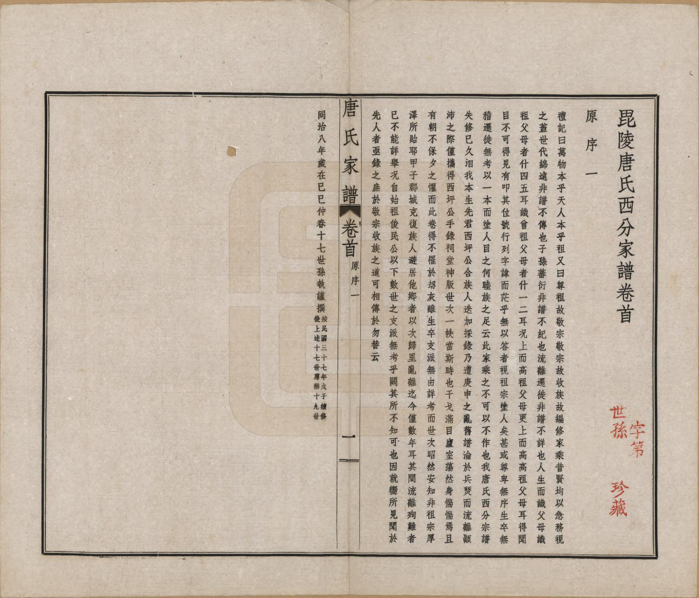 GTJP1403.唐.江苏毗陵.毗陵唐氏西分家谱.民国37年[1948]_001.pdf_第3页