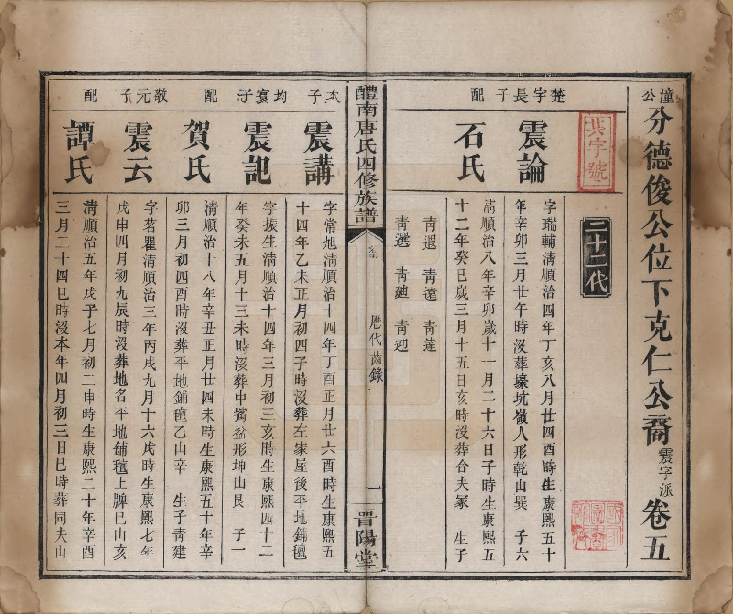 GTJP1405.唐.江苏毗陵.醴南唐氏四修族谱.清光绪11年[1885]_005.pdf_第1页