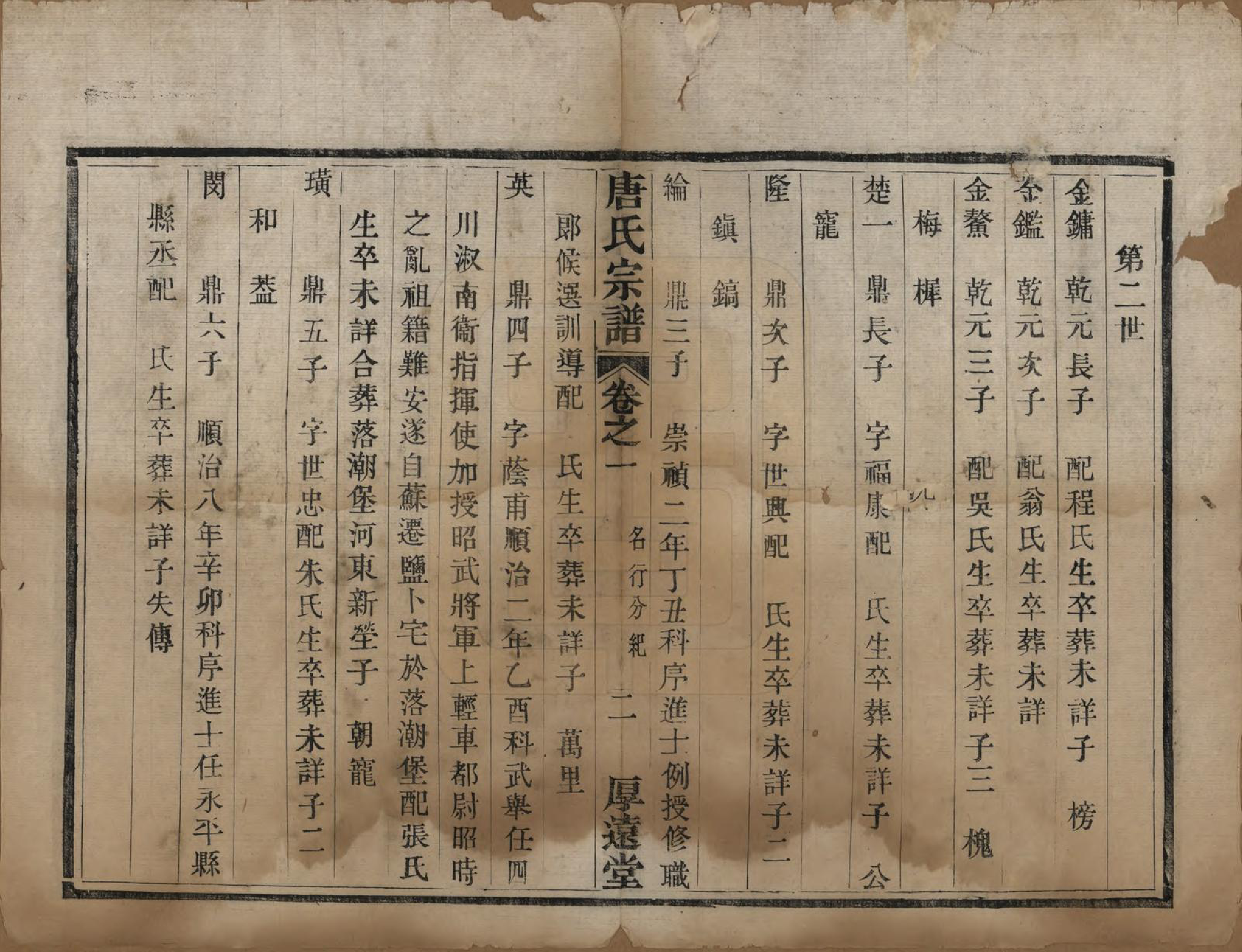 GTJP1406.唐.江苏盐城.盐城唐氏宗谱.清光绪16年[1890]_007.pdf_第2页