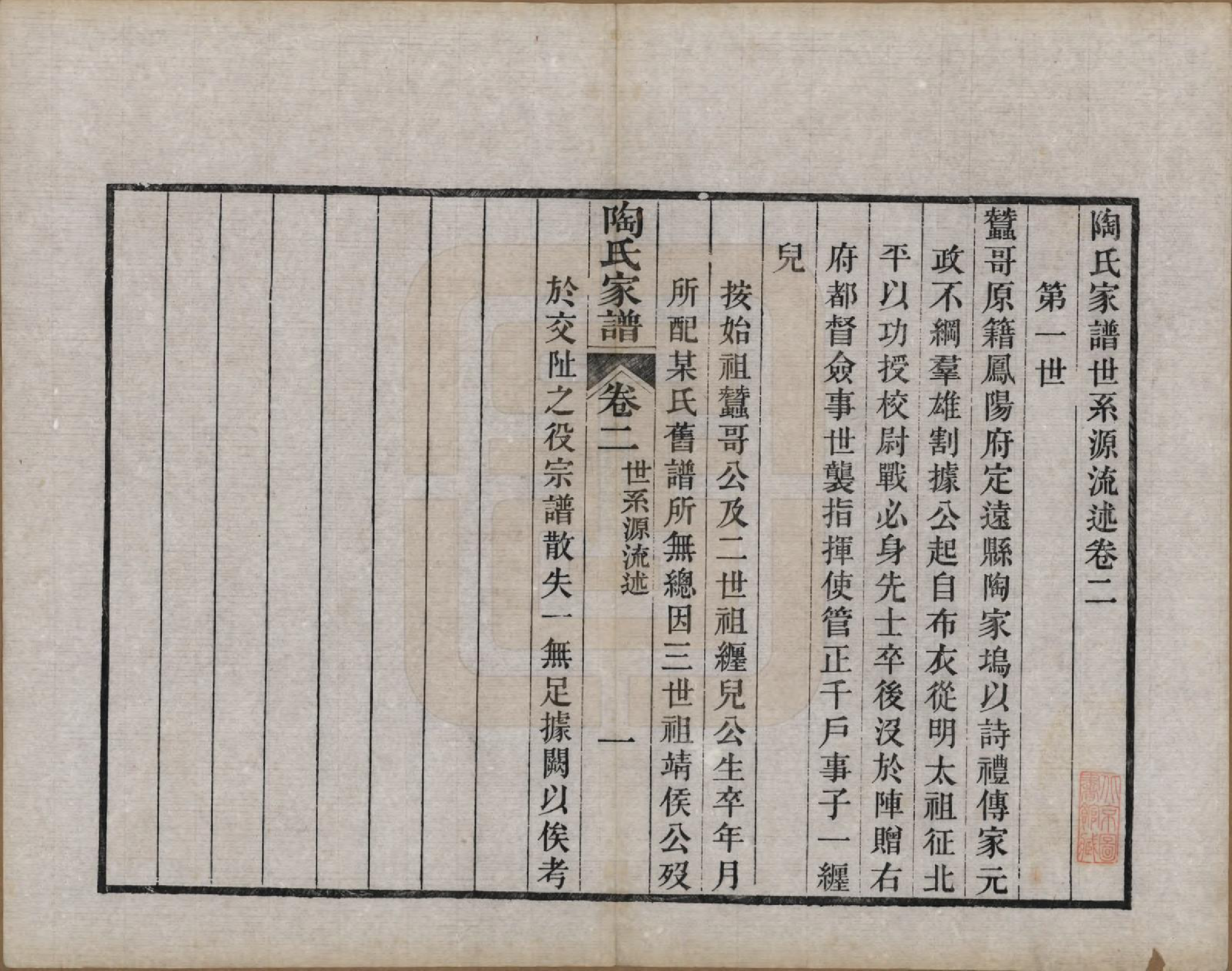 GTJP1416.陶.江苏苏州.陶氏家谱六卷.民国九年（1920）_002.pdf_第1页