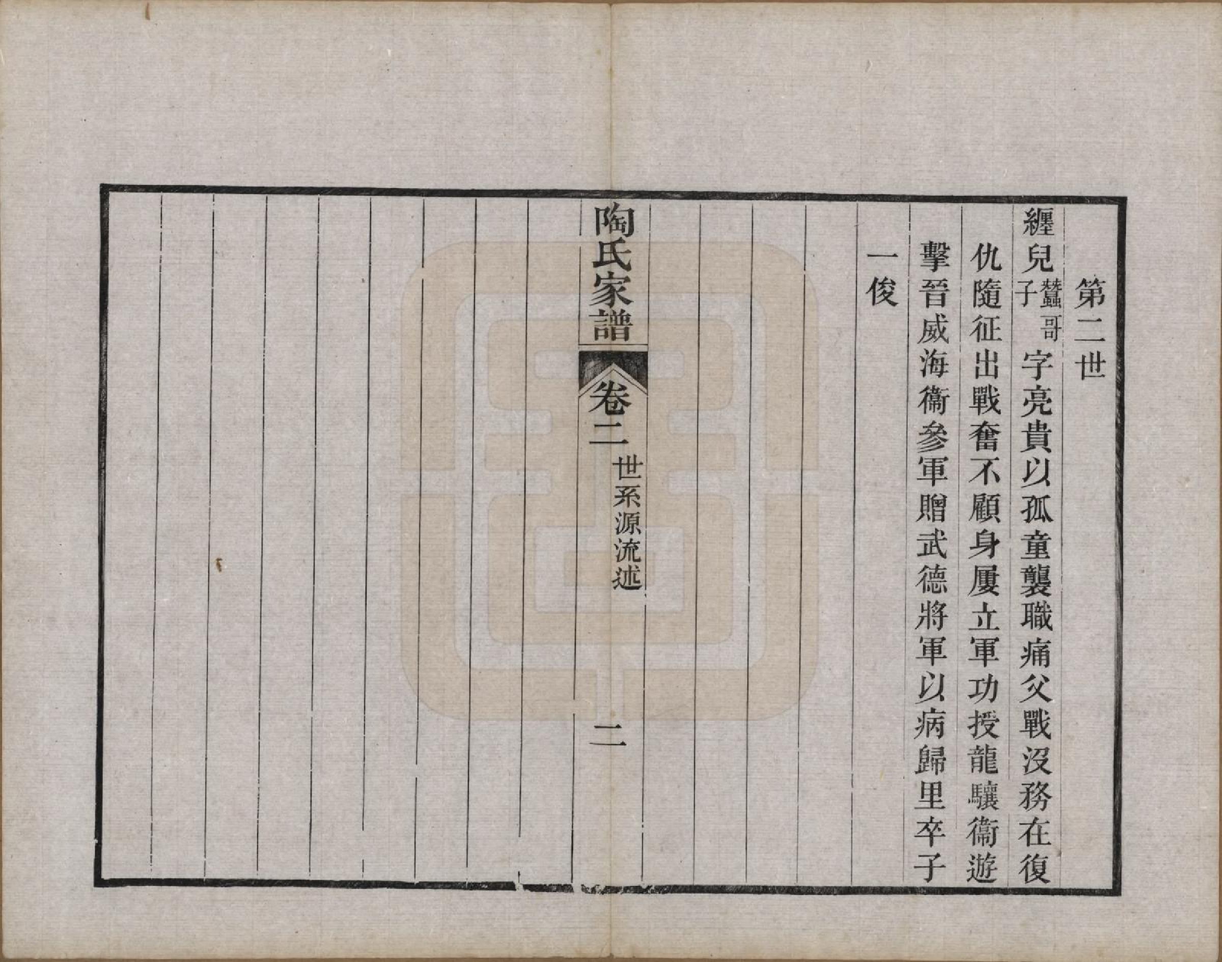 GTJP1416.陶.江苏苏州.陶氏家谱六卷.民国九年（1920）_002.pdf_第2页