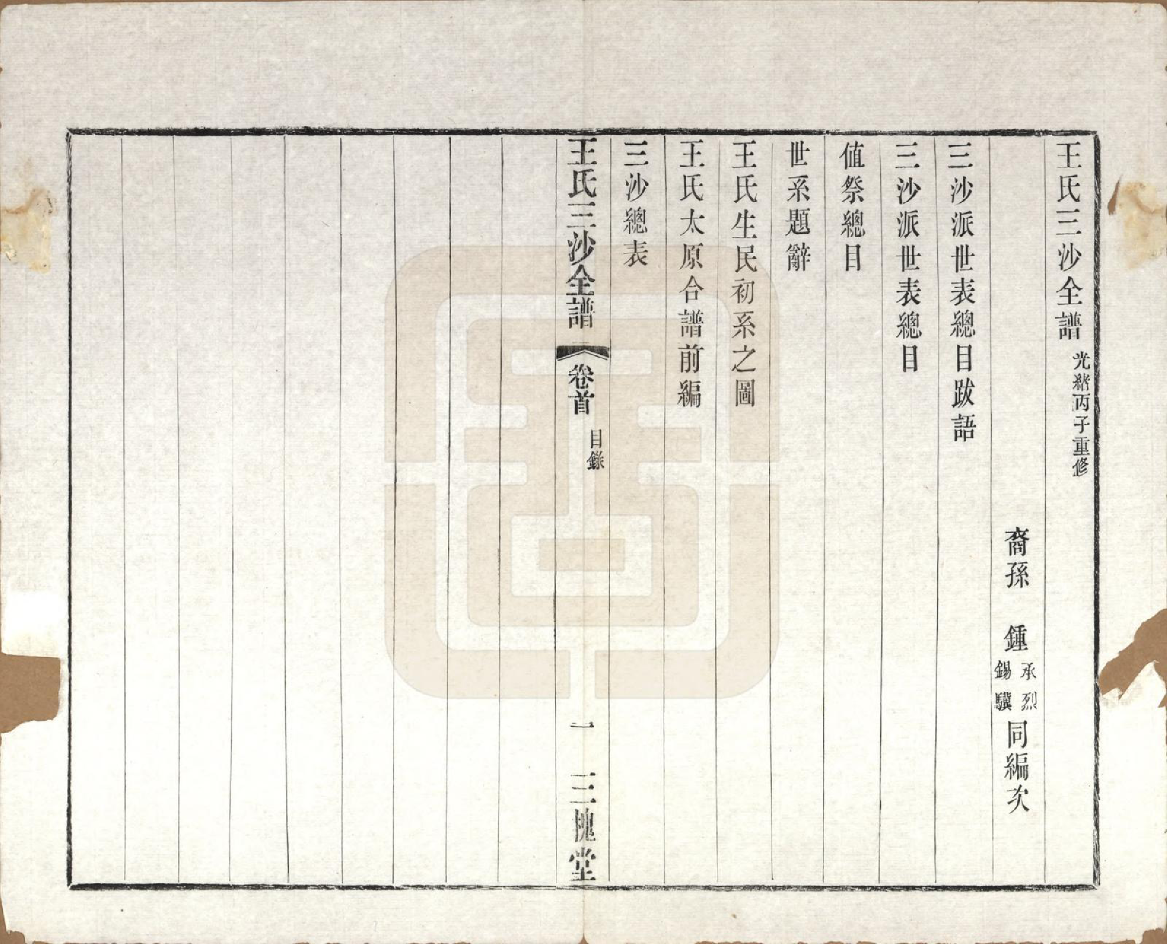 GTJP1589.王.江苏昆山、江阴、无锡.王氏三沙全谱不分卷.清光绪二年（1876）_021.pdf_第1页