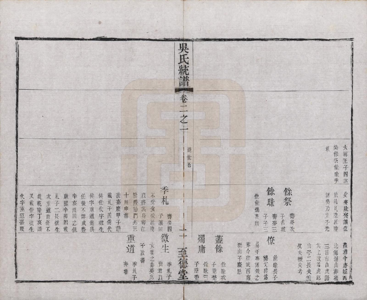 GTJP1700.吴.江苏无锡.锡山吴氏世谱六卷首二卷.清光绪十二年（1886）_002.pdf_第2页