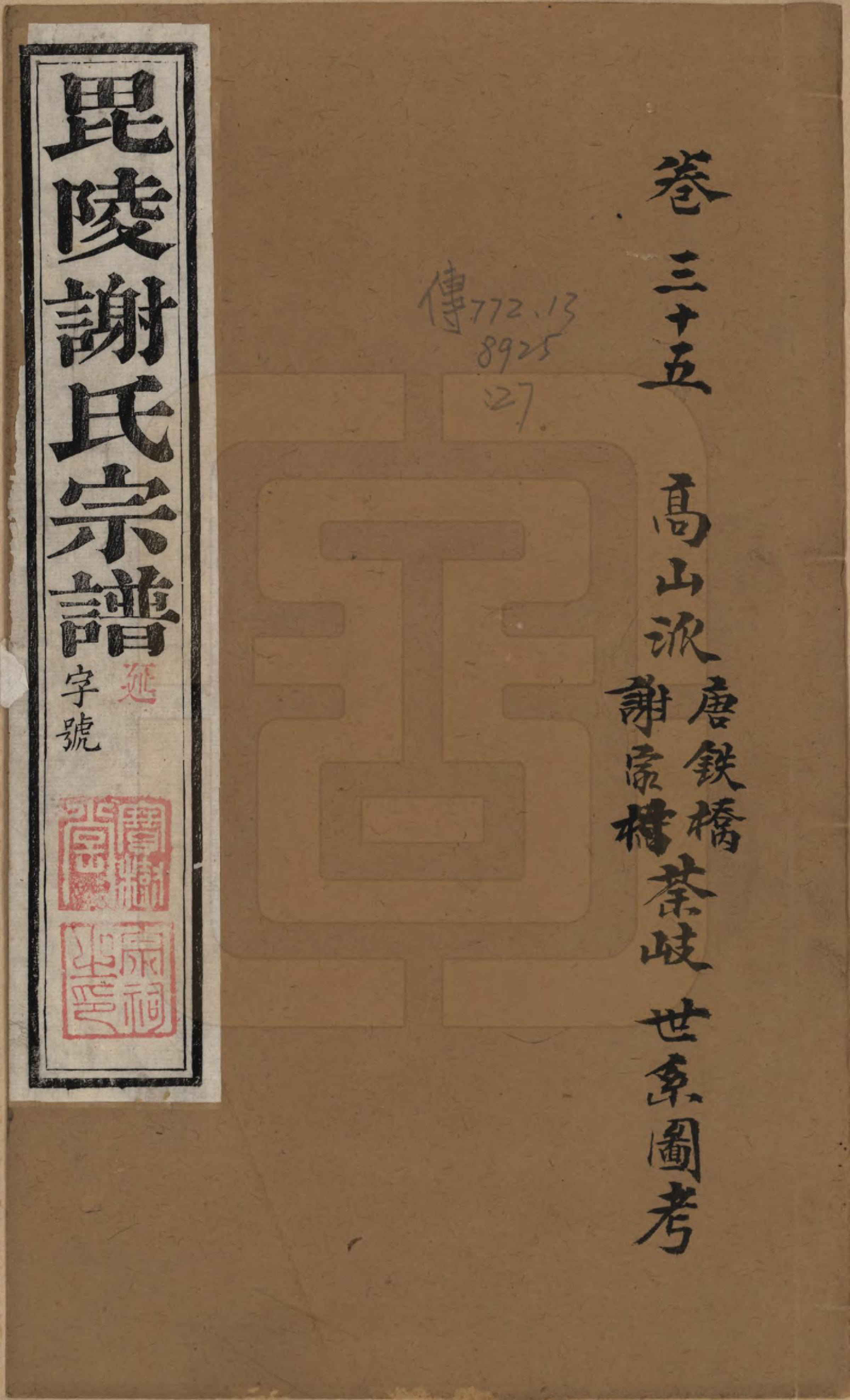 GTJP1791.谢.江苏常州.毗陵谢氏宗谱三十六卷.清光绪二年（1877）_035.pdf_第1页