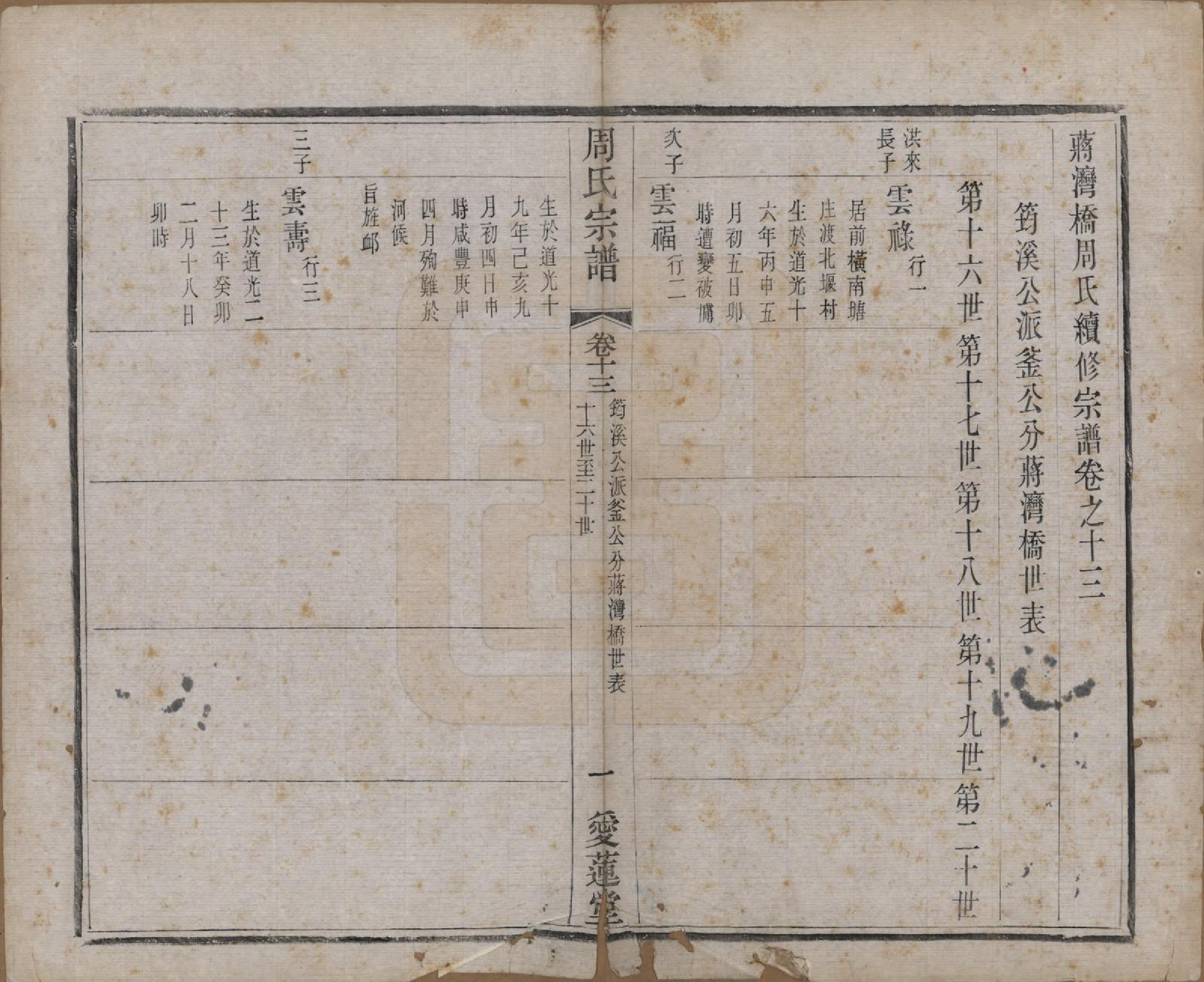 GTJP2316.周.江苏常州.蒋湾桥周氏宗谱十四卷.民国四年（1915）_013.pdf_第1页