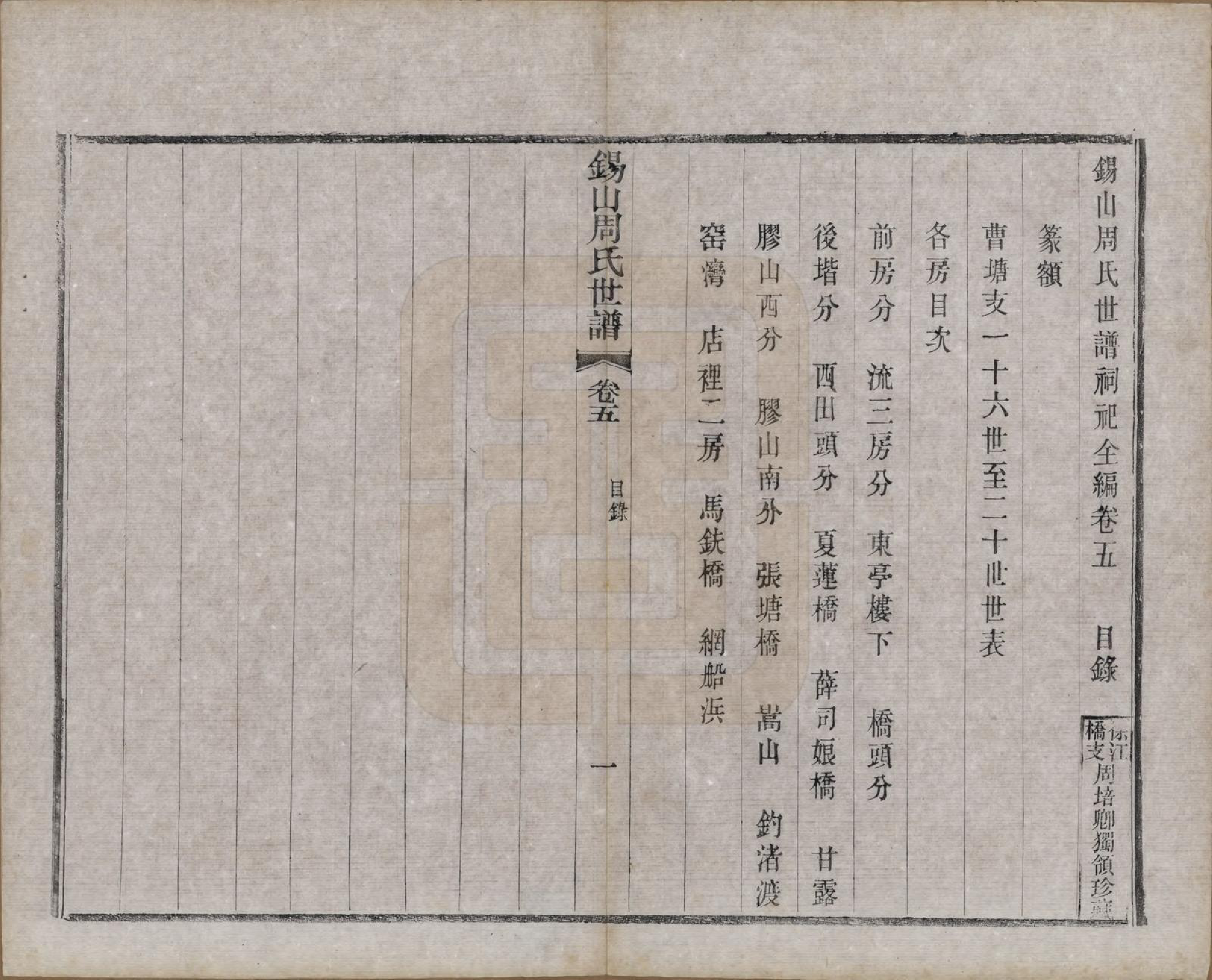 GTJP2352.周.江苏无锡.锡山周氏世谱十六卷.清宣统元年（1909）_005.pdf_第1页