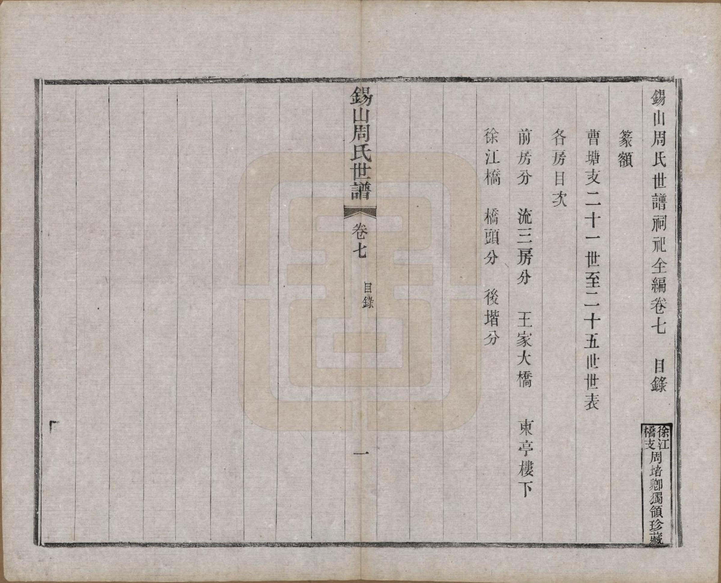 GTJP2352.周.江苏无锡.锡山周氏世谱十六卷.清宣统元年（1909）_007.pdf_第1页