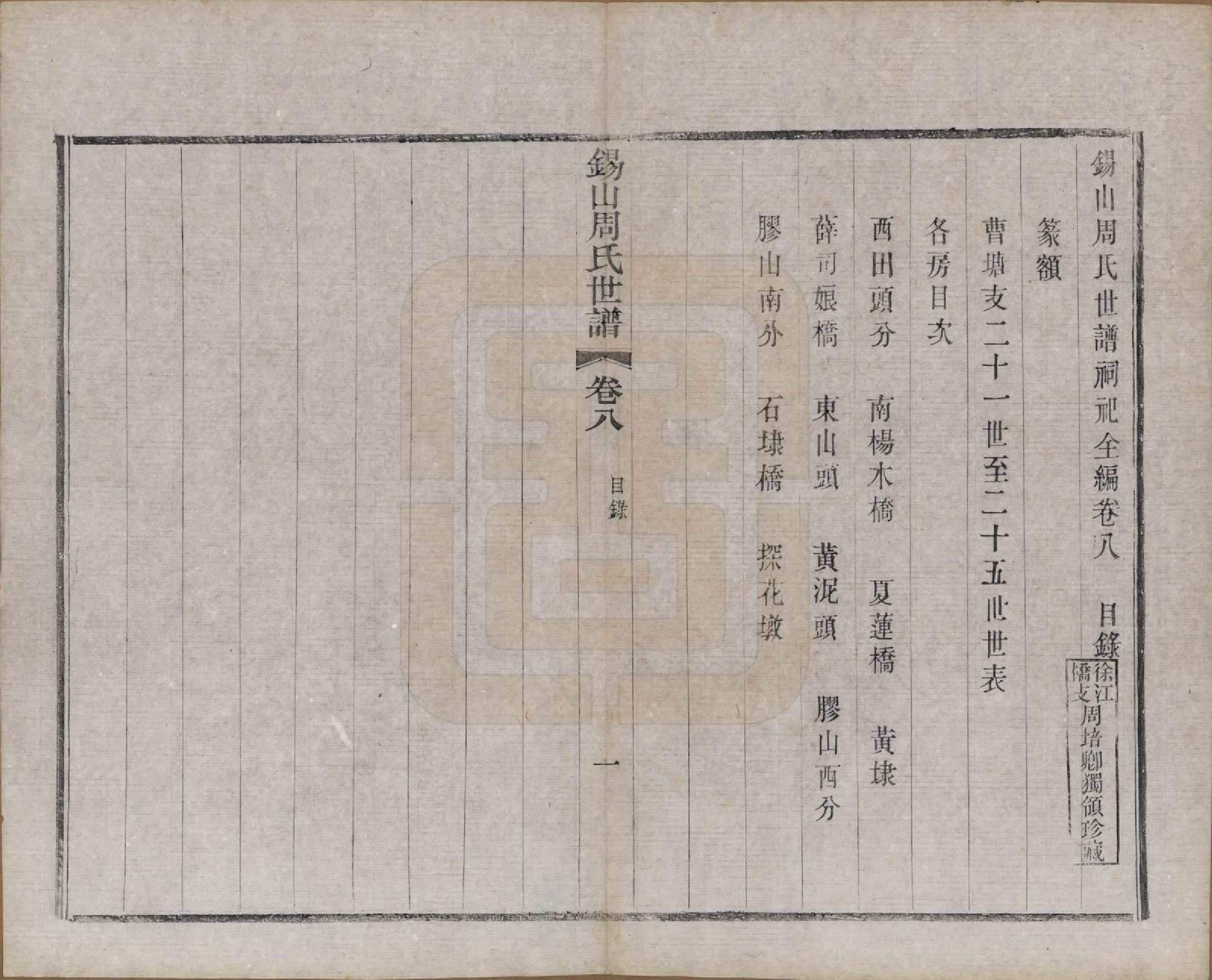 GTJP2352.周.江苏无锡.锡山周氏世谱十六卷.清宣统元年（1909）_008.pdf_第1页