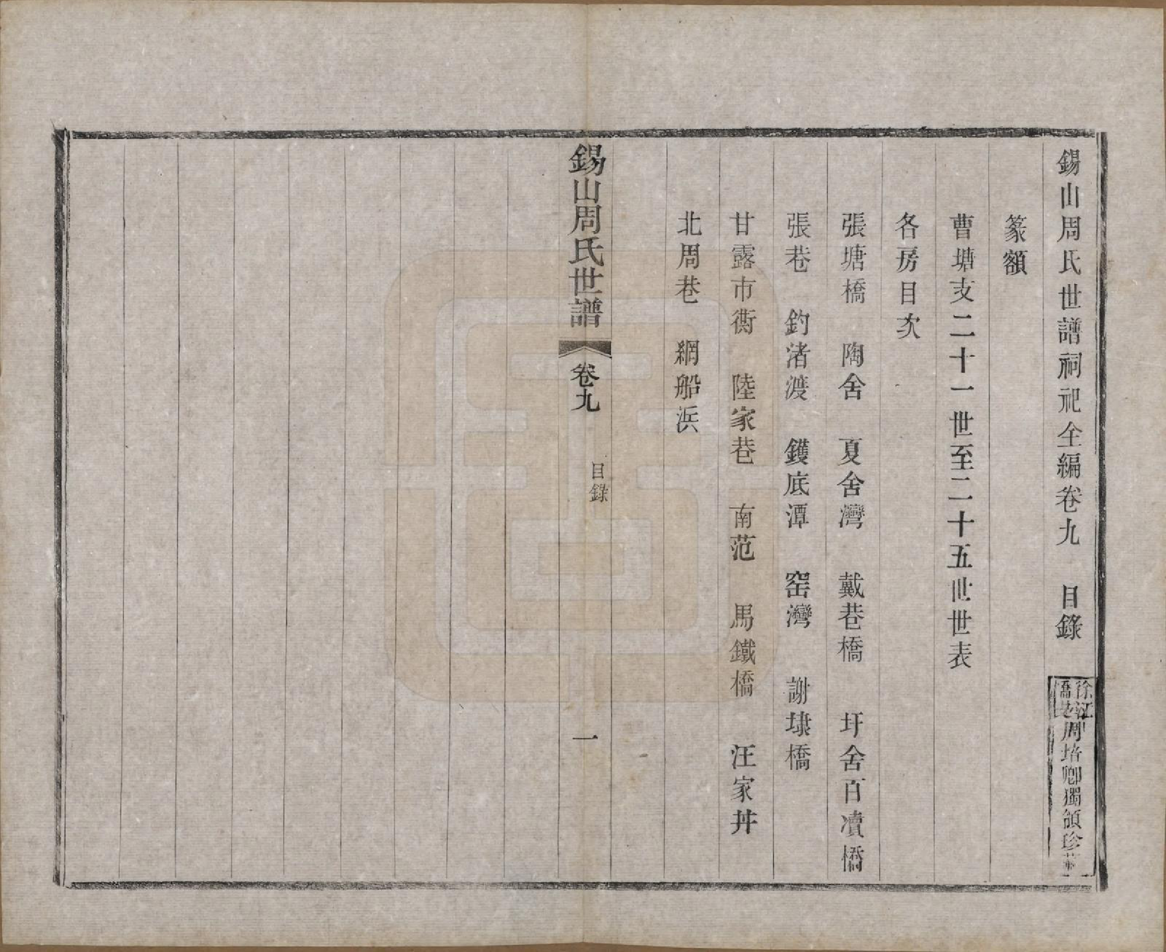 GTJP2352.周.江苏无锡.锡山周氏世谱十六卷.清宣统元年（1909）_009.pdf_第1页