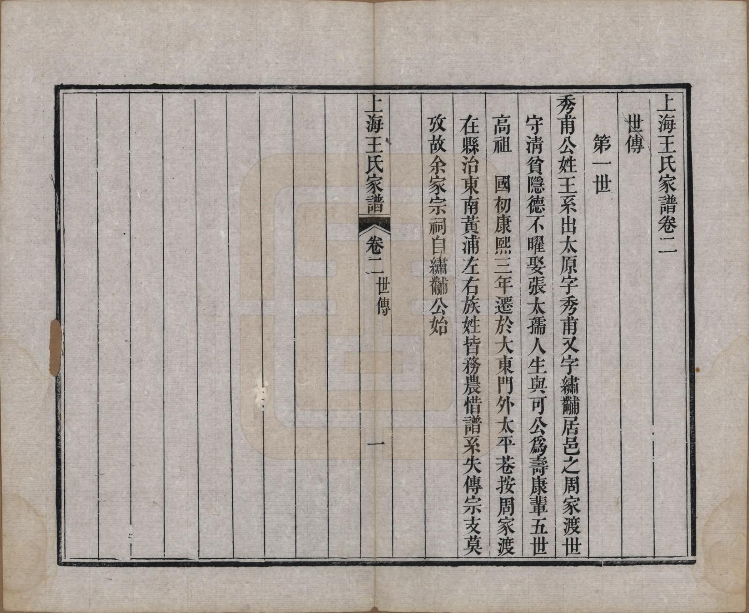 GTJP1624.王.上海.王氏家谱六卷.清咸丰十一年（1861）_002.pdf_第1页