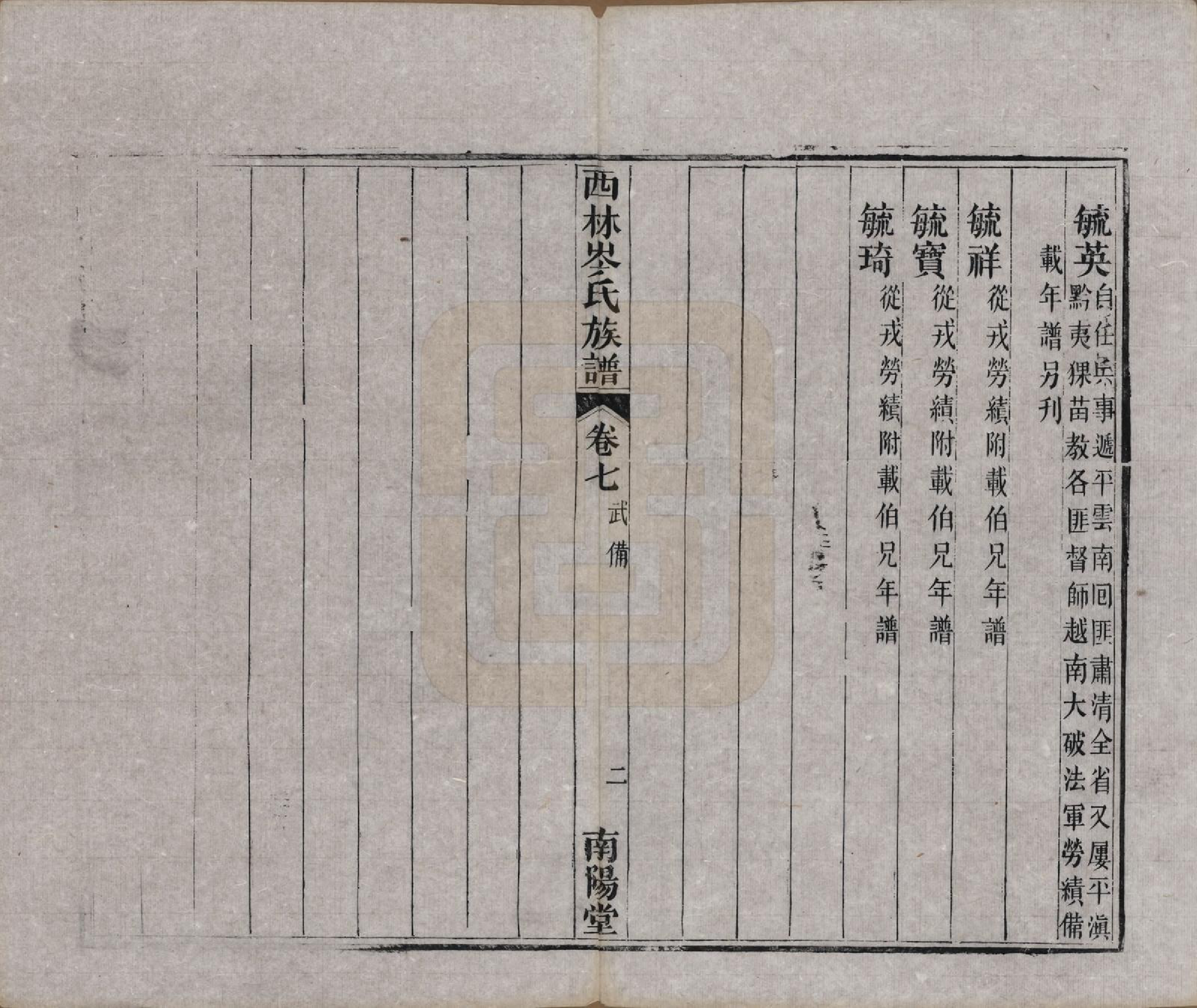 GTJP0071.岑.广西西林.西林岑氏族谱十卷首一卷.清光绪十四年（1888）_007.pdf_第2页