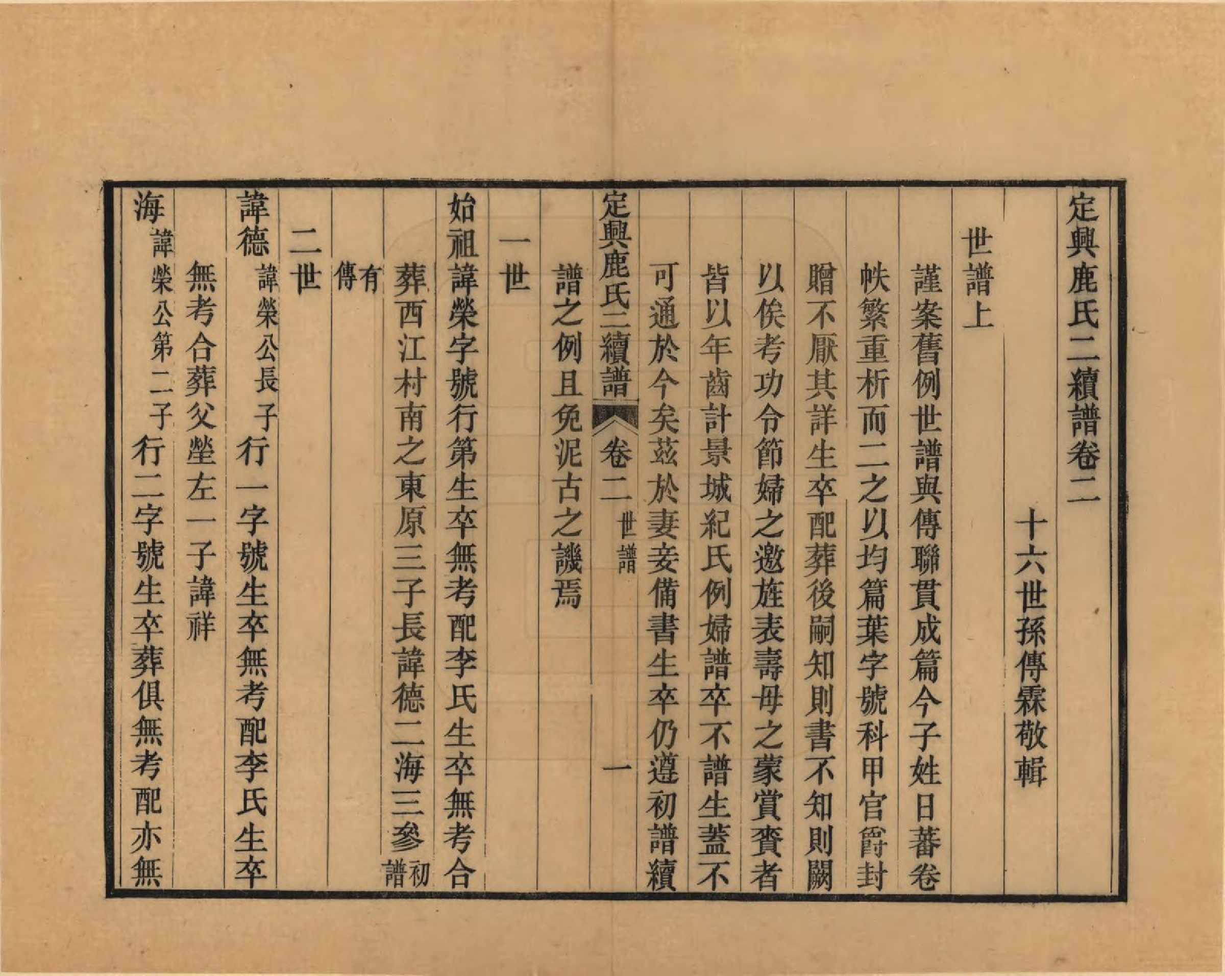 GTJP1027.鹿.河北定兴.定兴鹿氏二续谱十五卷.清光绪二十三年（1897）_002.pdf_第1页