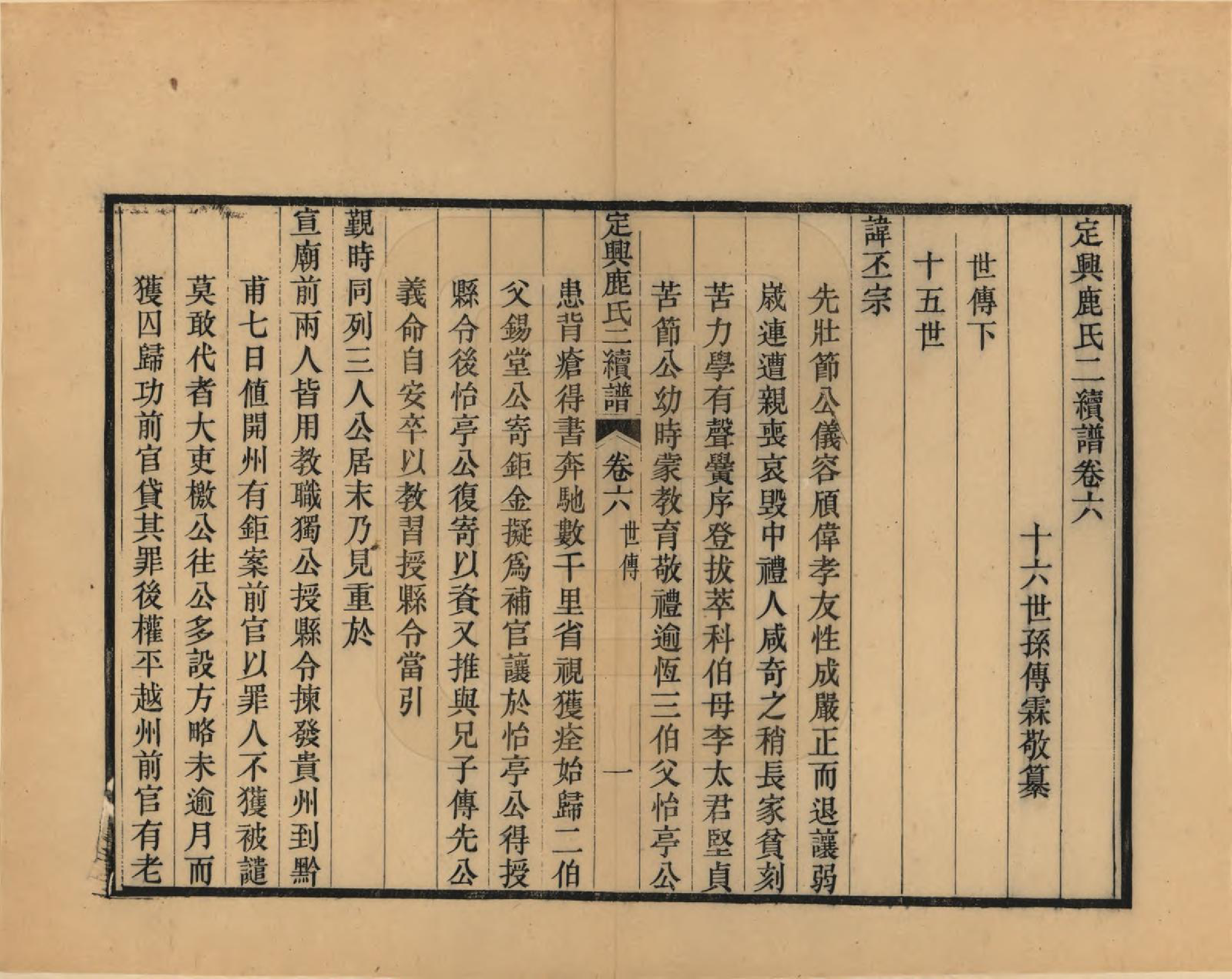 GTJP1027.鹿.河北定兴.定兴鹿氏二续谱十五卷.清光绪二十三年（1897）_006.pdf_第1页