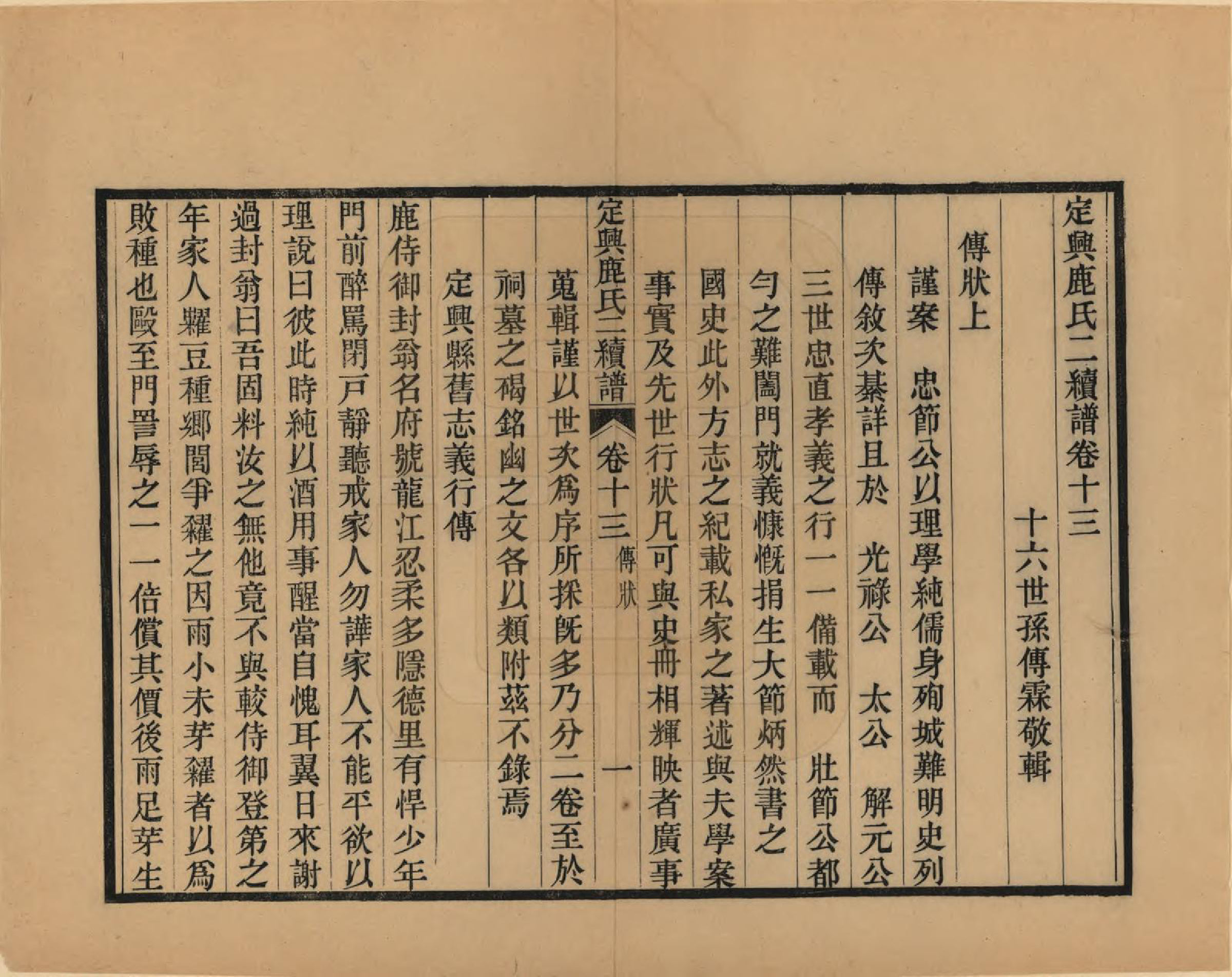 GTJP1027.鹿.河北定兴.定兴鹿氏二续谱十五卷.清光绪二十三年（1897）_013.pdf_第1页