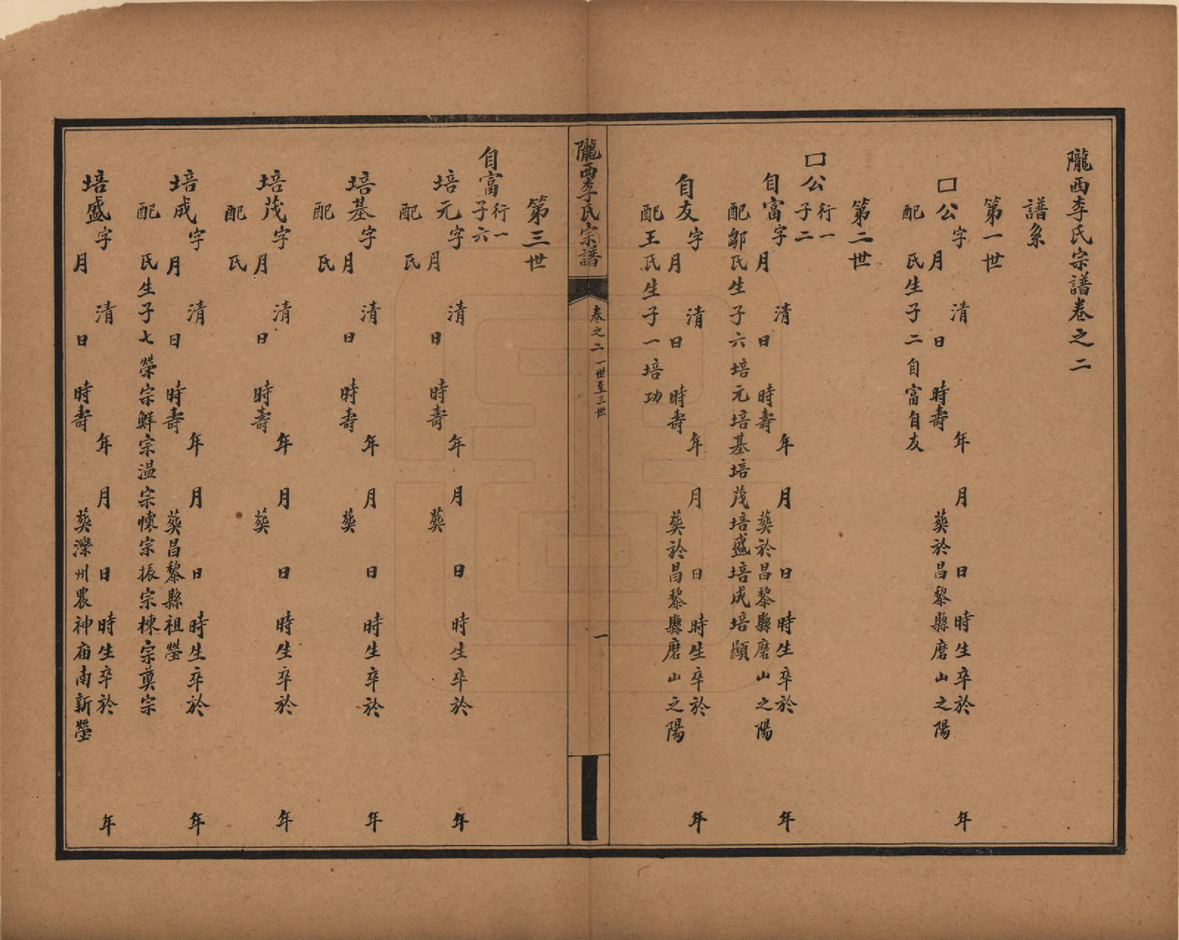 GTJP0828.李.甘肃.陇西李氏家谱四卷.民国十六年（1927）_002.pdf_第1页