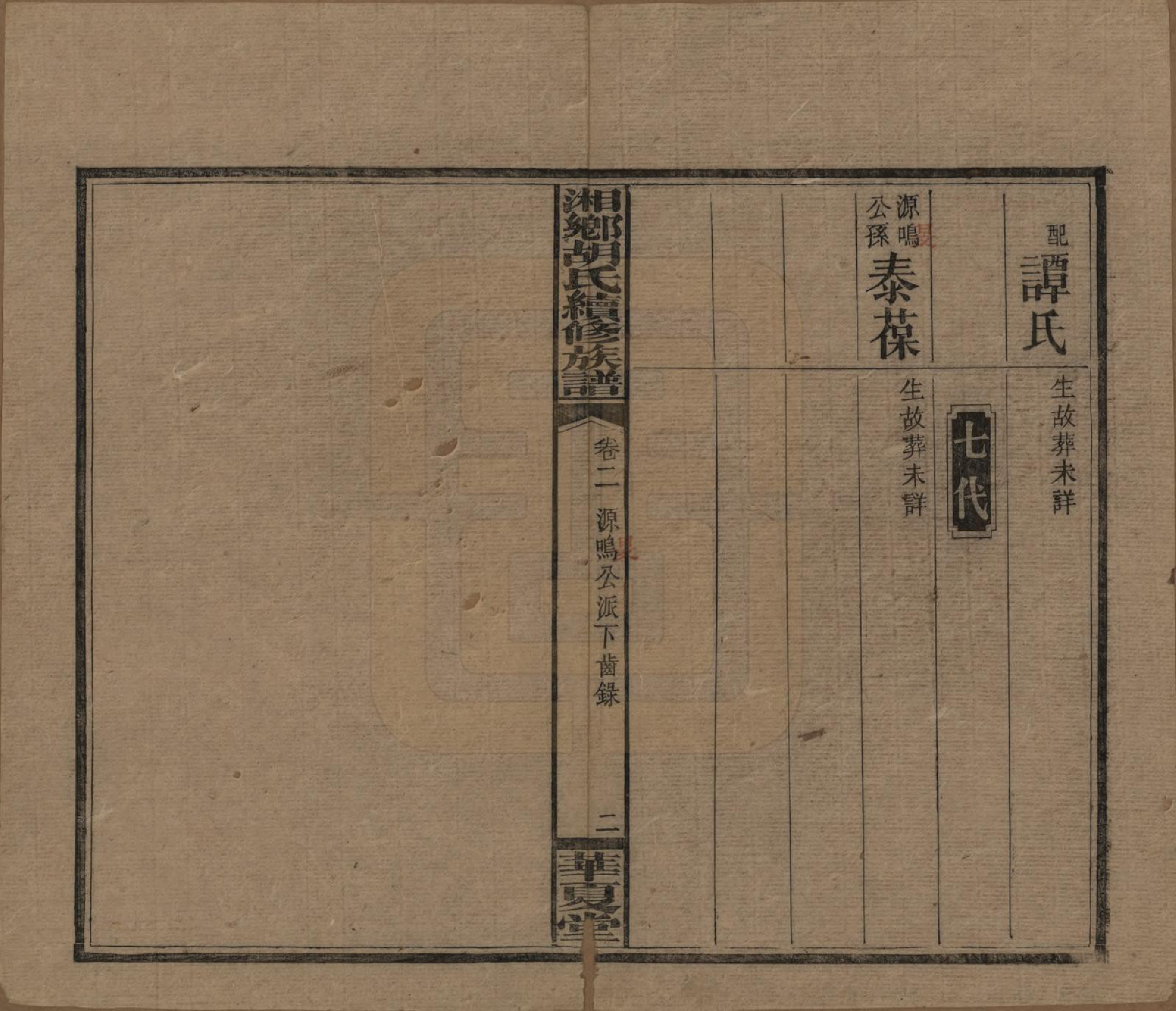 GTJP0524.胡.湘乡胡氏续修族谱九卷卷首.民国三十三年[1944]_002.pdf_第2页