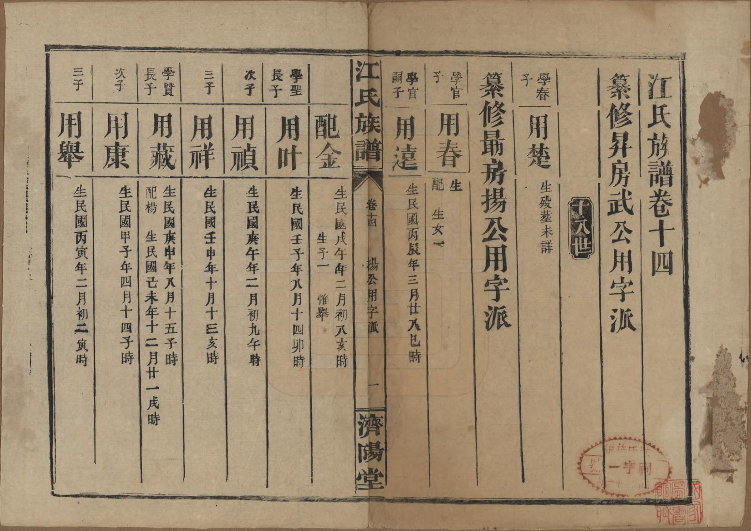 GTJP0665.江.江氏三修族谱.民国31年[1942]_014.pdf_第1页