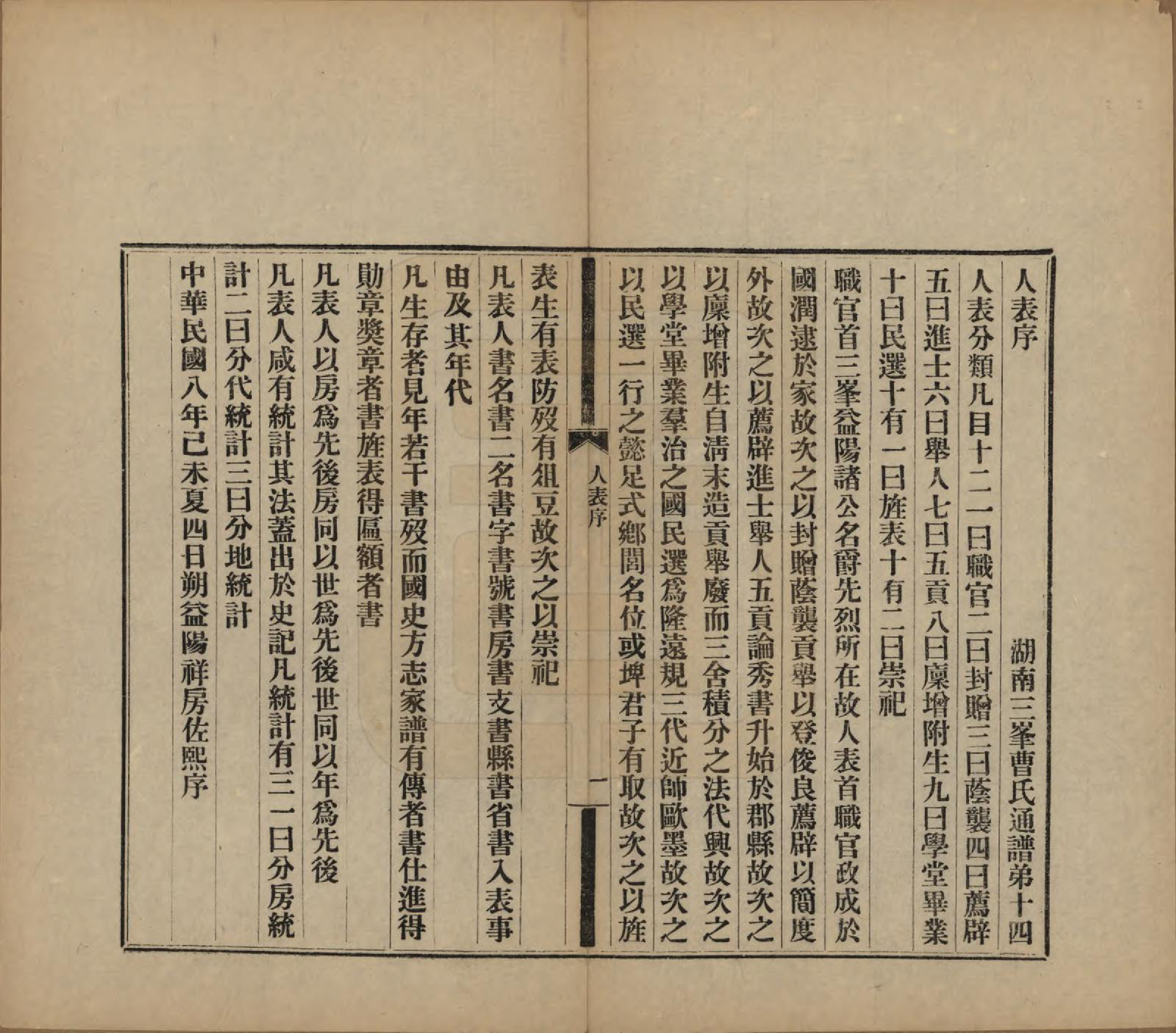 GTJP0049.曹.湖南益阳.湖南益阳三峰曹氏通谱四卷.民国八年（1919）_003.pdf_第1页