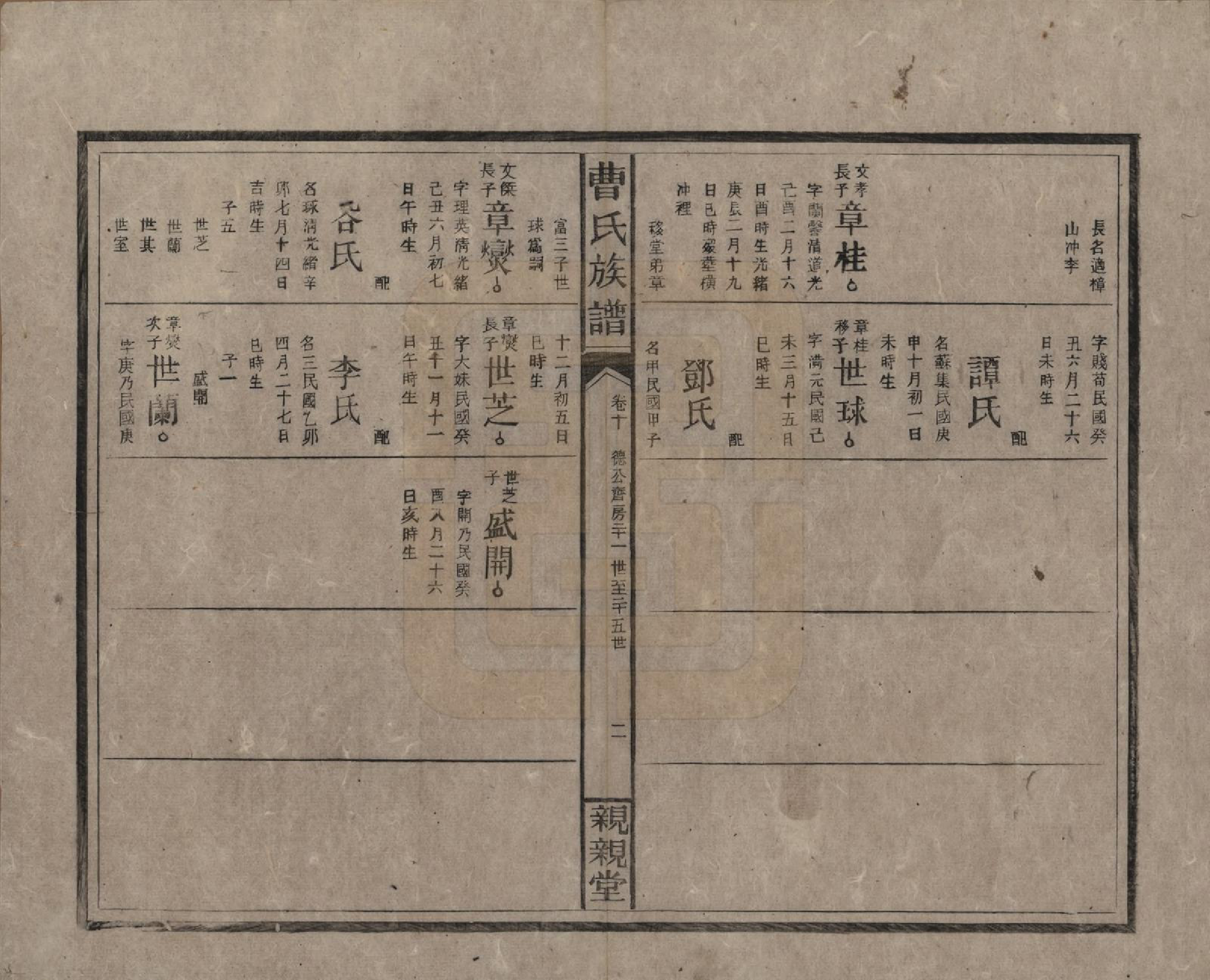 GTJP0052.曹.湖南郴州.曹氏族谱十卷卷首一卷卷末一卷.民国二十三年（1934）_010.pdf_第2页