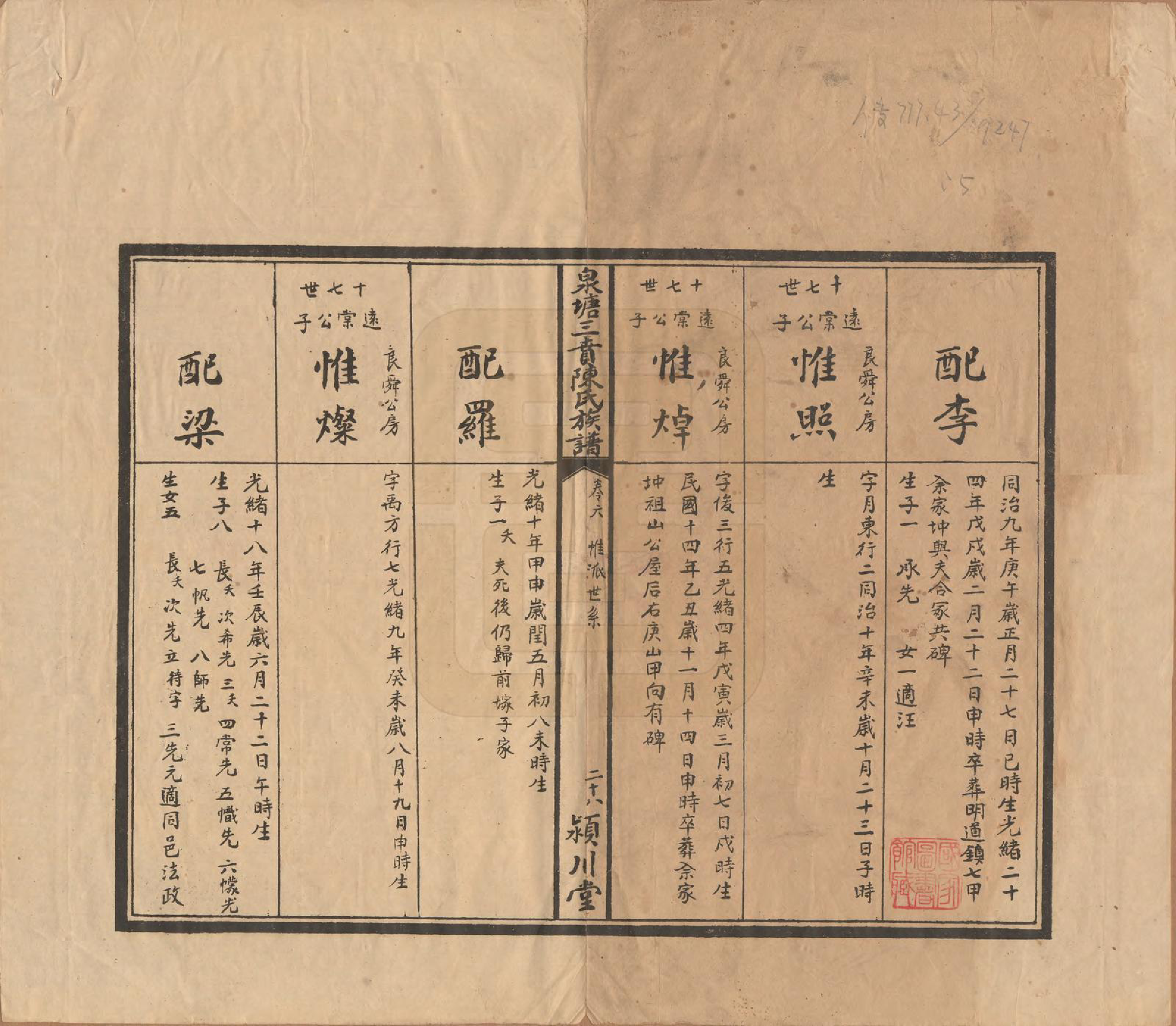 GTJP0109.陈.湖南长沙.泉塘三蕡陈氏族谱.民国25年(1936)_006.pdf_第1页