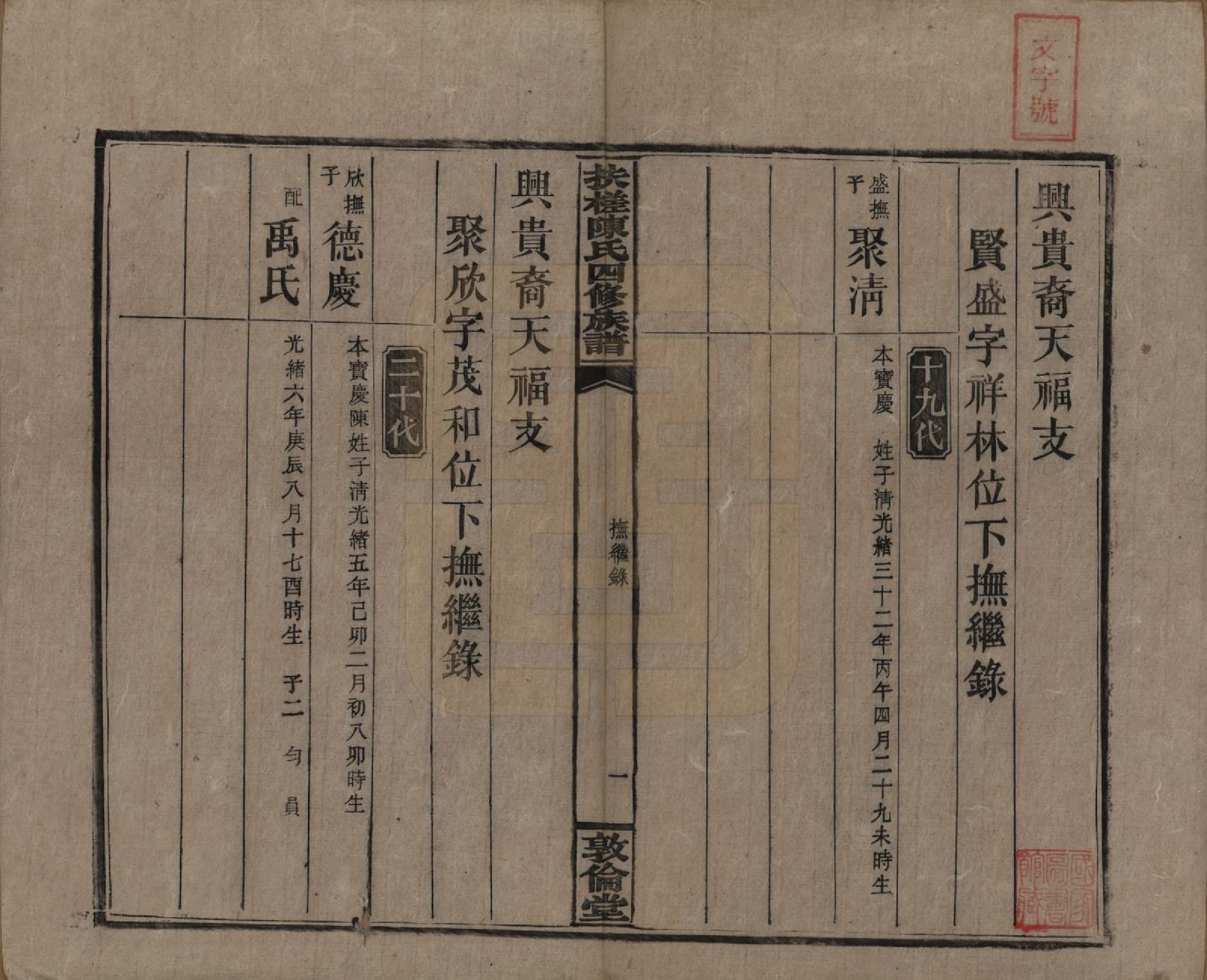 GTJP0120.陈.湖南湘乡.扶槎陈氏四修族谱.民国二年(1913)_201.pdf_第1页