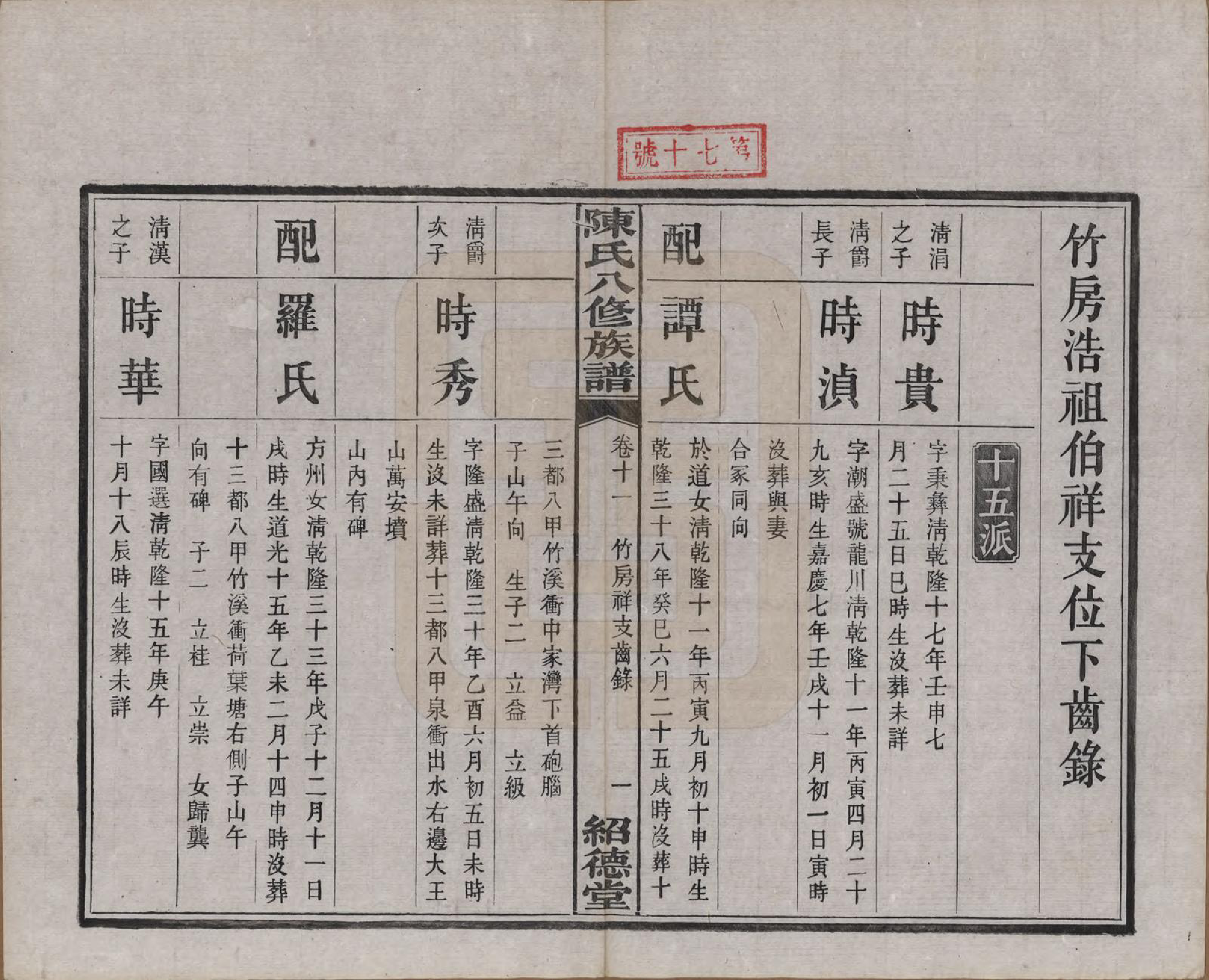 GTJP0157.陈.湖南湘潭.陈氏八修持族谱二十八卷.民国十五年（1926）_011.pdf_第1页