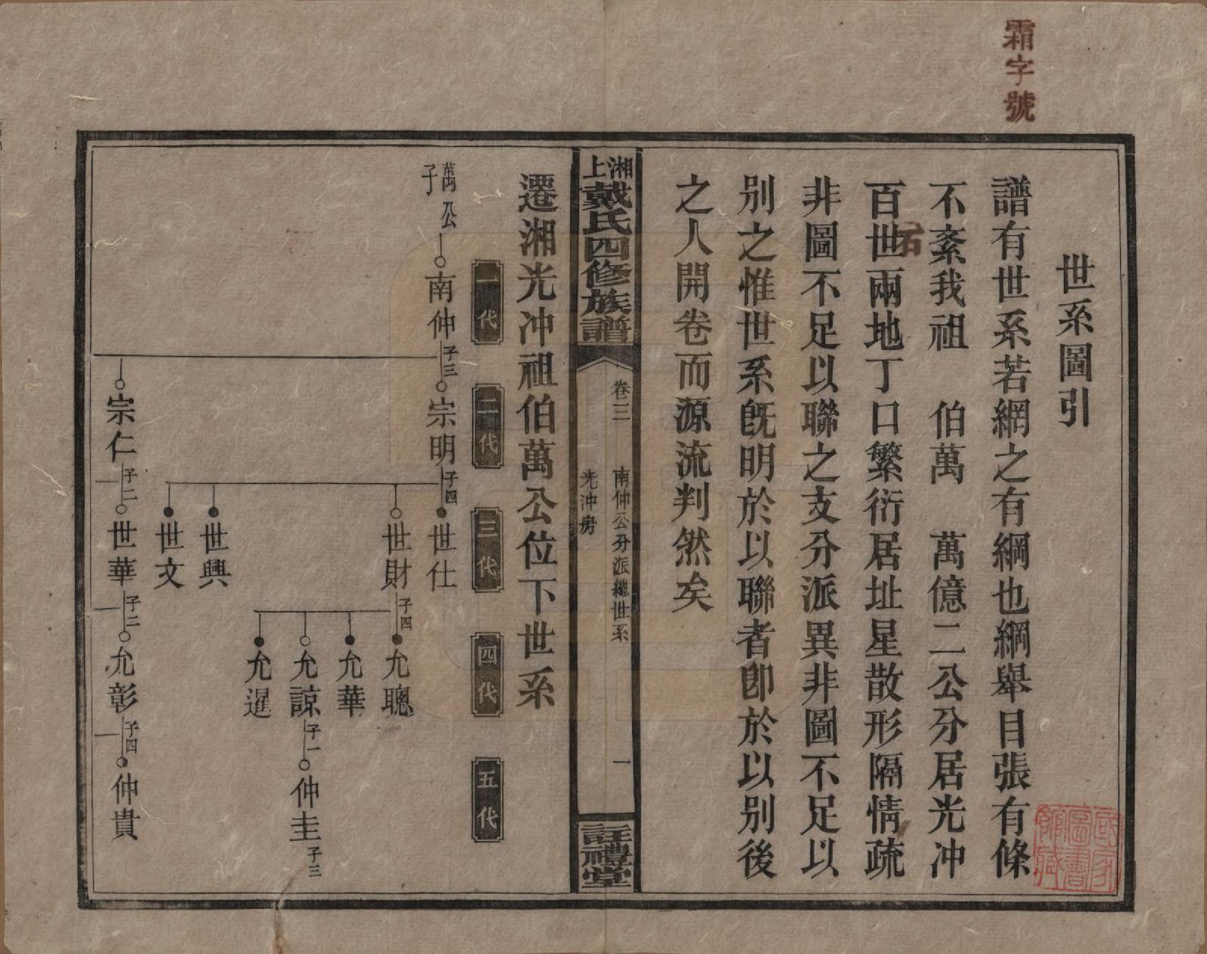 GTJP0254.戴.湖南湘乡.湘上戴氏四修族谱.民国32年[1943]_003.pdf_第1页