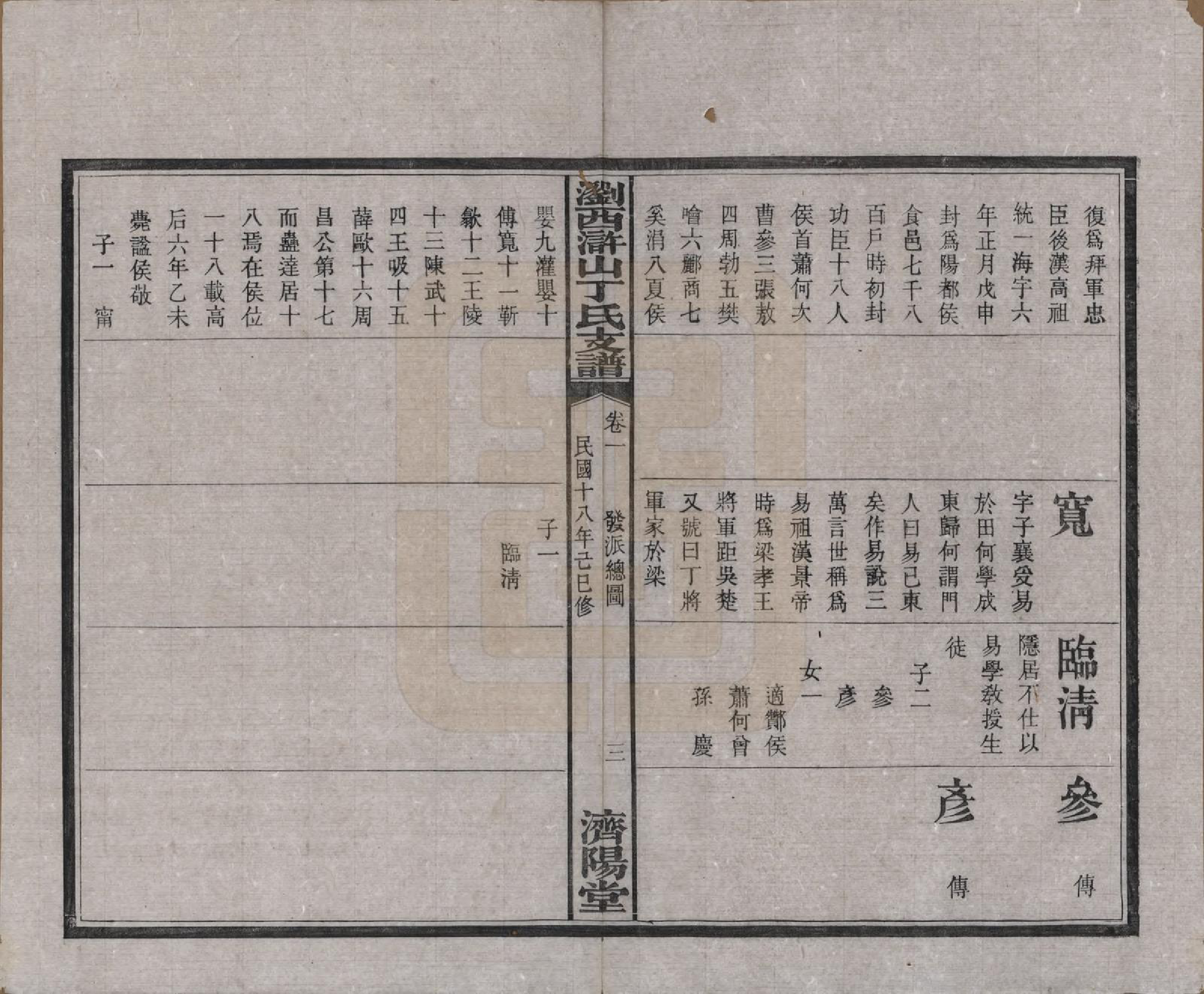 GTJP0290.丁.湖南浏阳.浏西浒山丁氏支谱十一卷.民国十八年（1929）_002.pdf_第3页