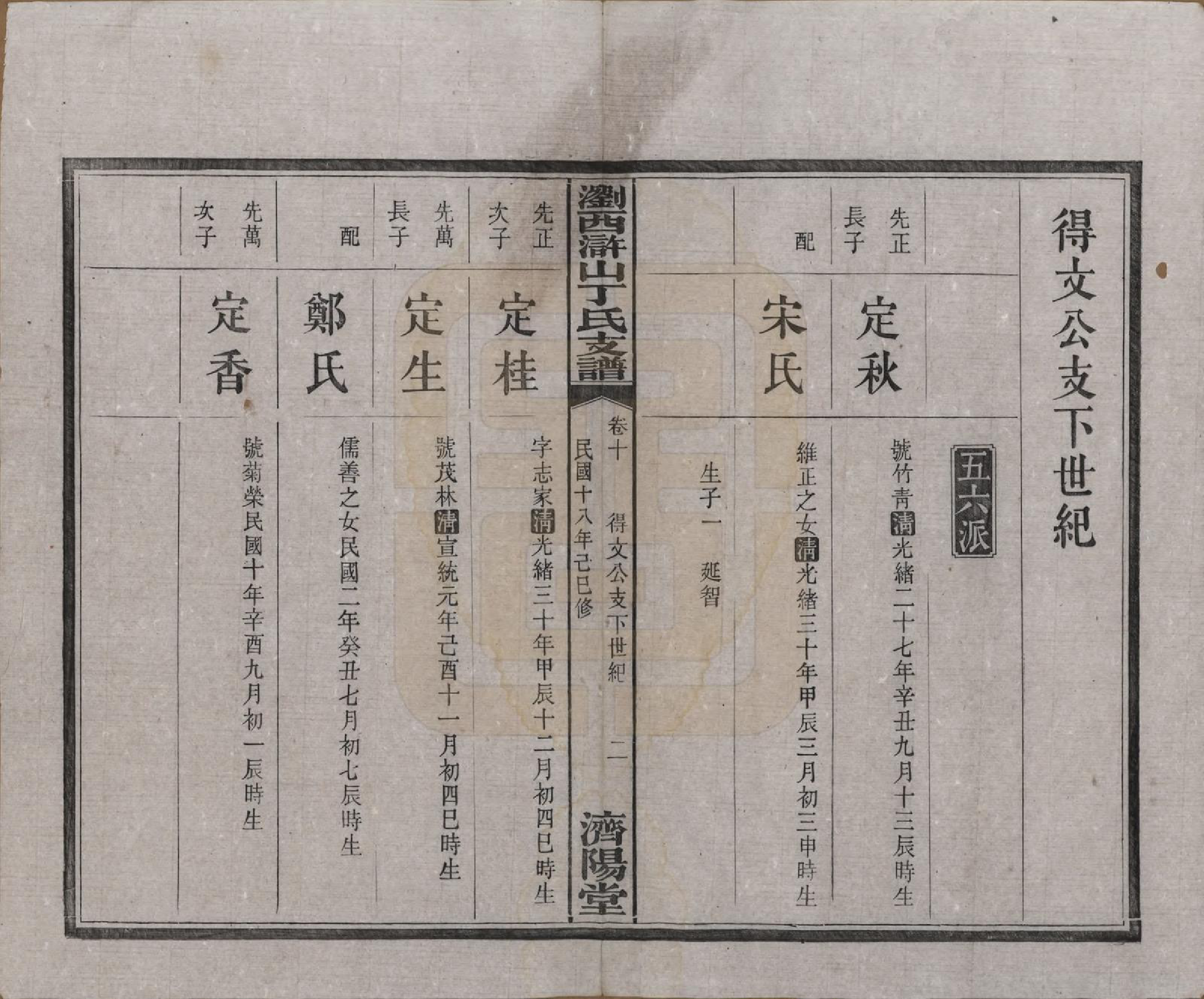 GTJP0290.丁.湖南浏阳.浏西浒山丁氏支谱十一卷.民国十八年（1929）_010.pdf_第2页