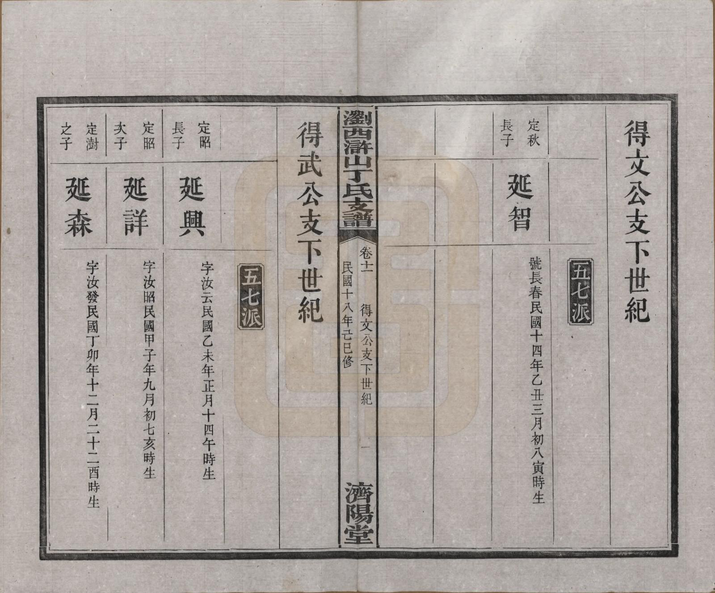 GTJP0290.丁.湖南浏阳.浏西浒山丁氏支谱十一卷.民国十八年（1929）_011.pdf_第1页