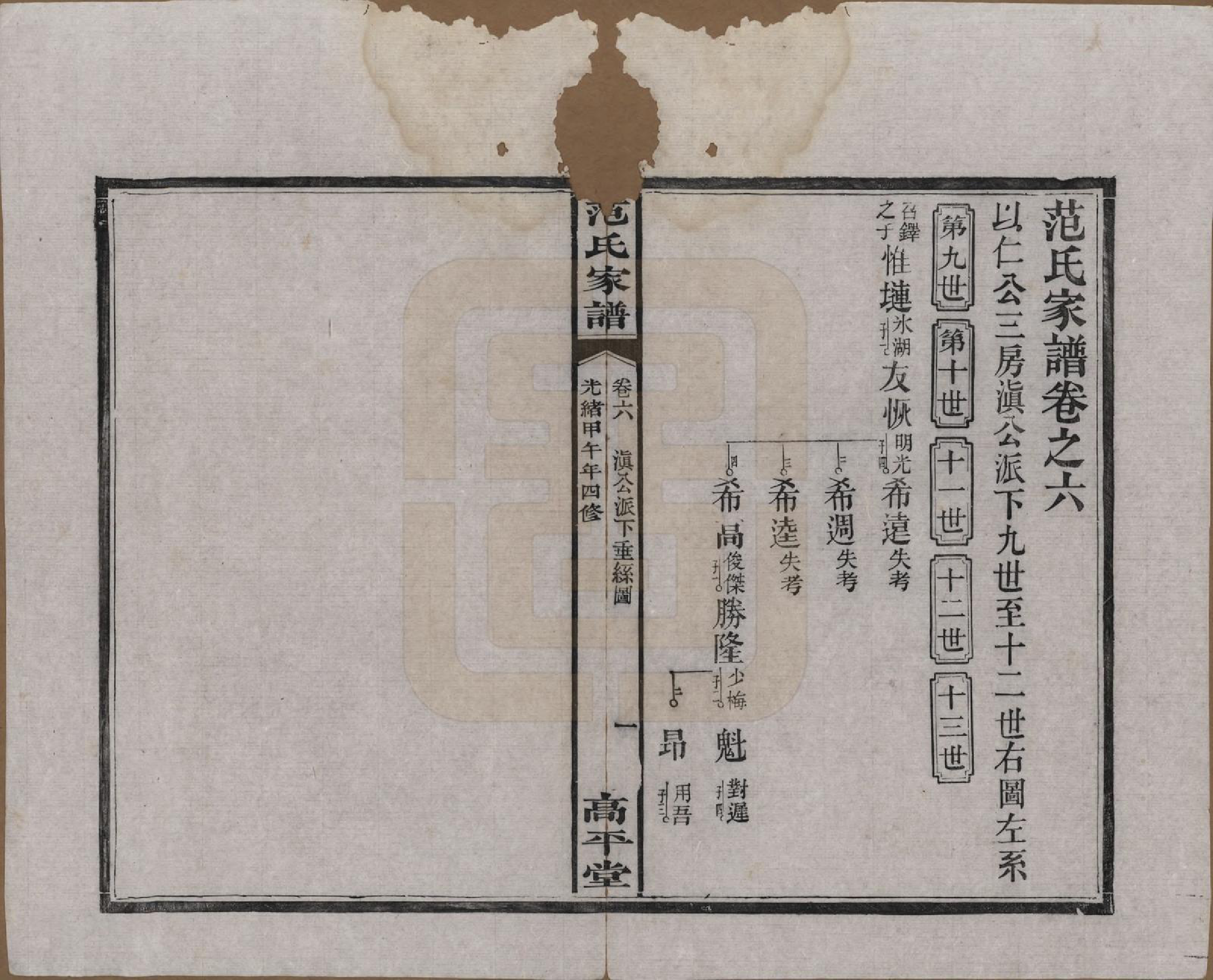 GTJP0323.范.湖南长沙、湘阴.范氏家谱九卷.清光绪二十年（1894）_006.pdf_第1页