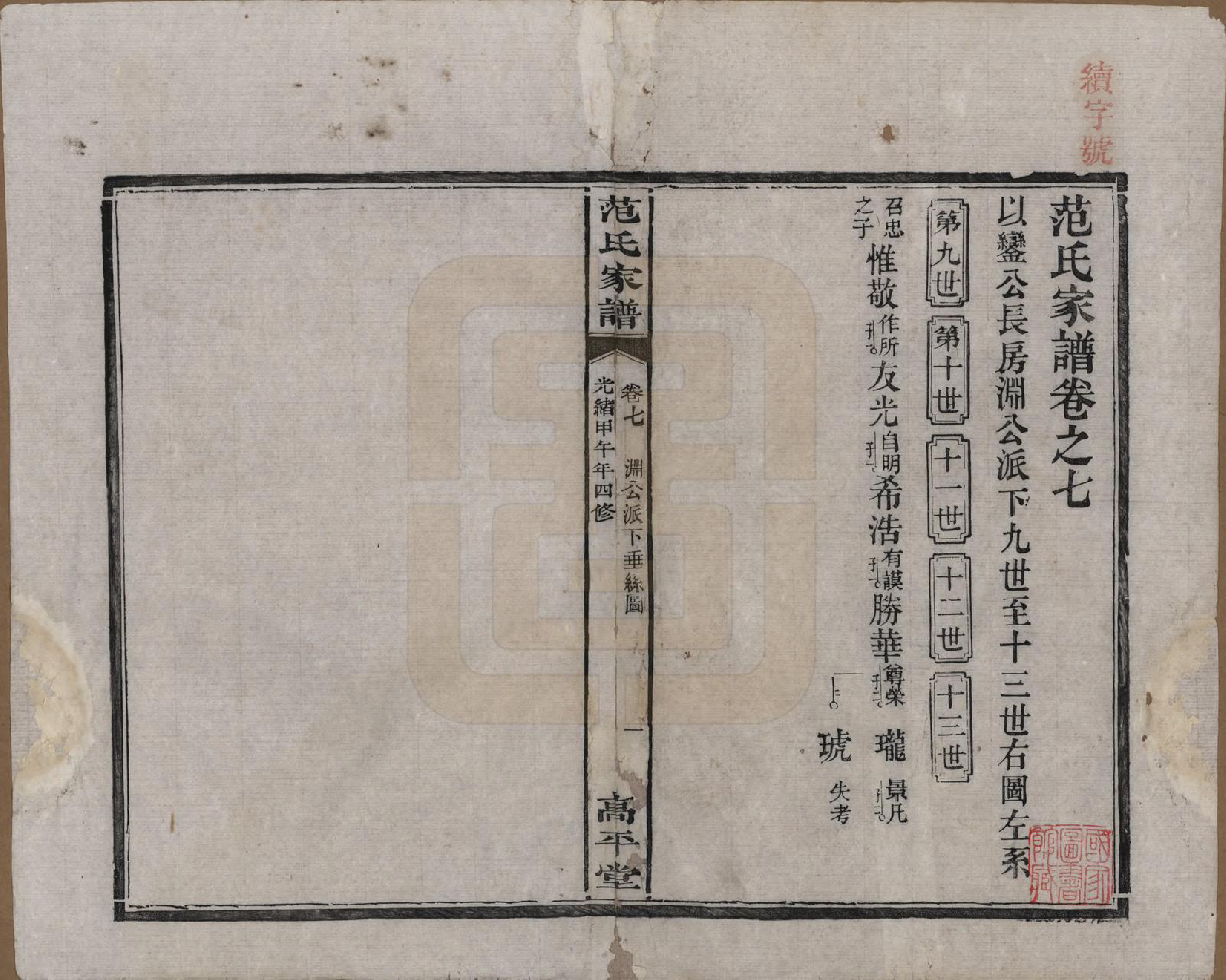 GTJP0323.范.湖南长沙、湘阴.范氏家谱九卷.清光绪二十年（1894）_007.pdf_第1页