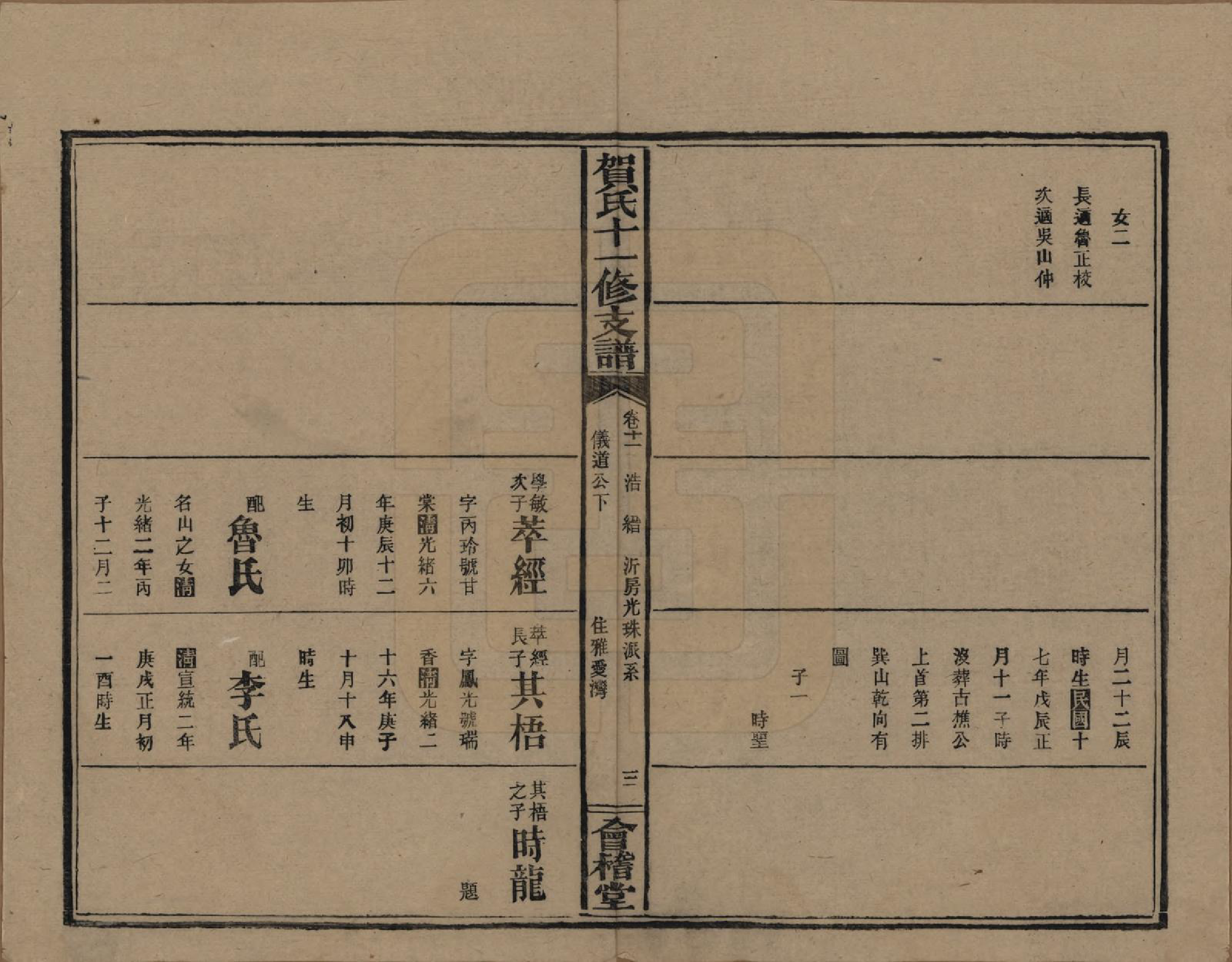 GTJP0499.贺.湖南益阳.书堂贺氏十一修支谱.民国34年[1945]_011.pdf_第3页