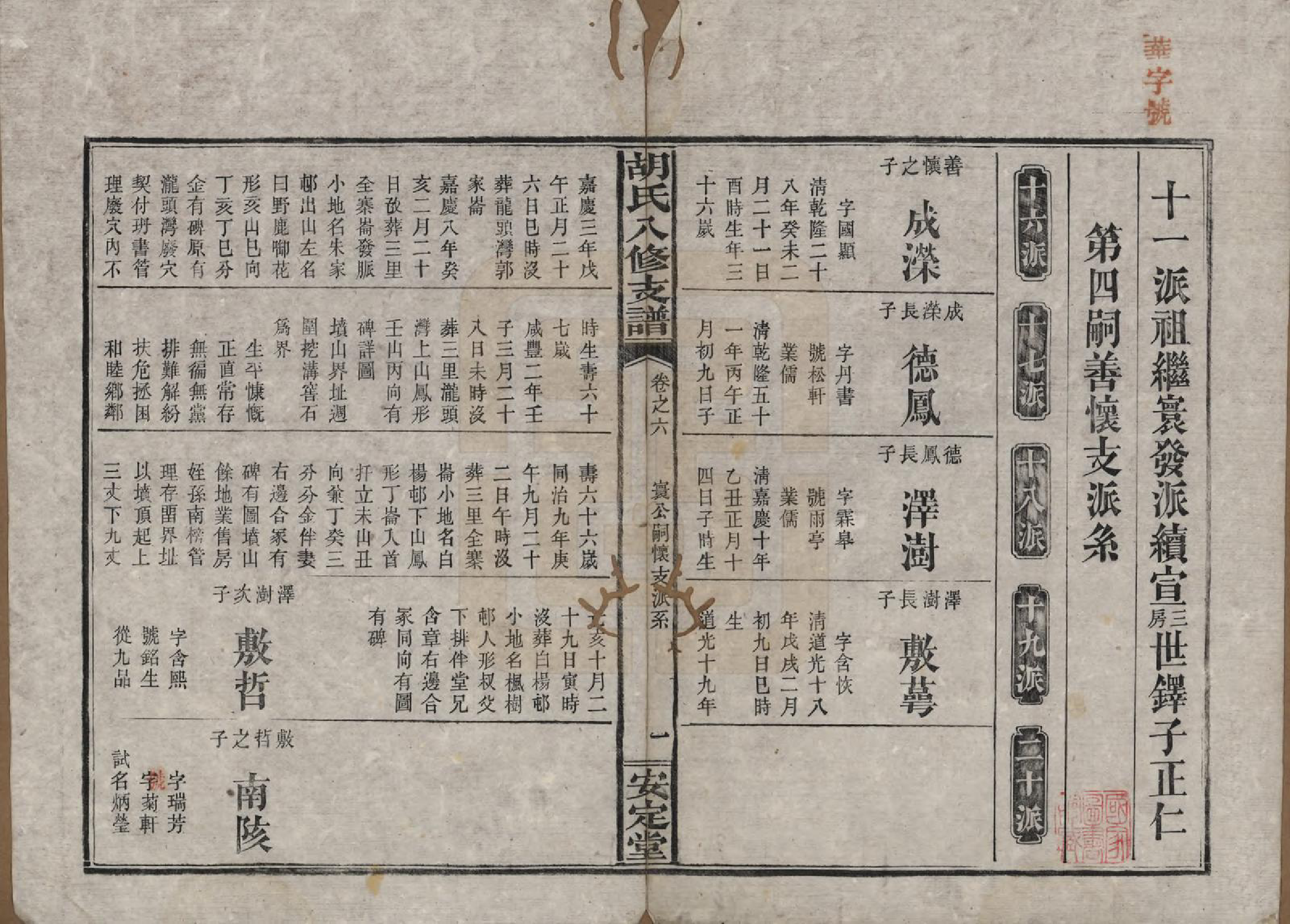 GTJP0529.胡.湖南益阳.胡氏八修支谱十一卷卷首三.民国十七年（1928）_006.pdf_第1页