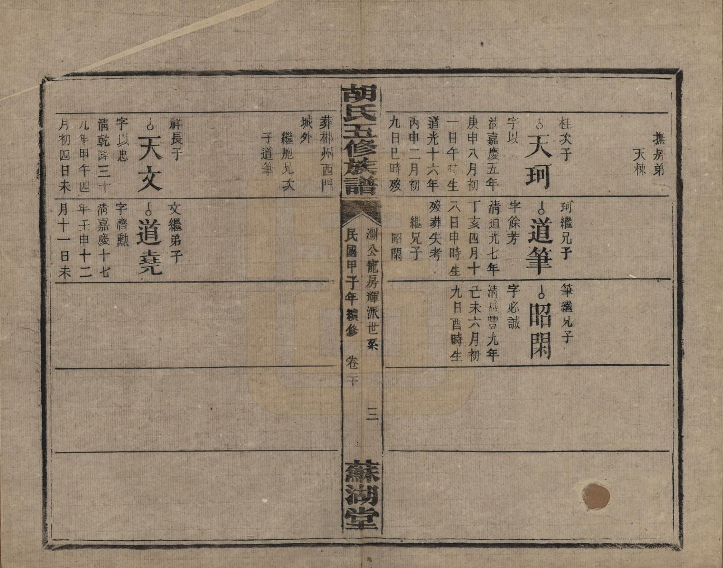 GTJP0531.胡.湖南衡阳.胡氏五修族谱.民国十三年（1924）_020.pdf_第3页