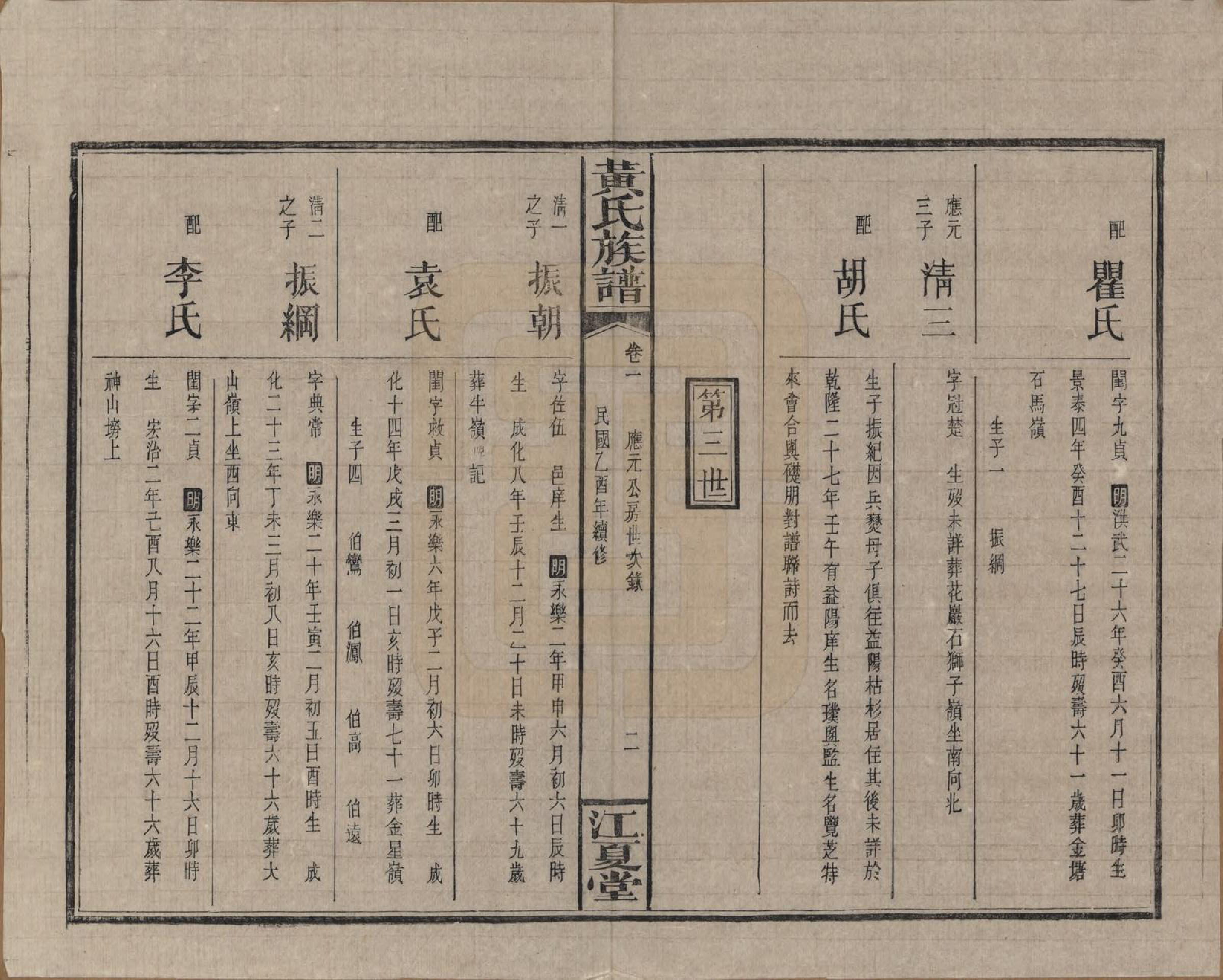 GTJP0593.黄.湖南浏阳.黄氏族谱七十二卷卷首一卷.民国三十四年（1945）_006.pdf_第2页