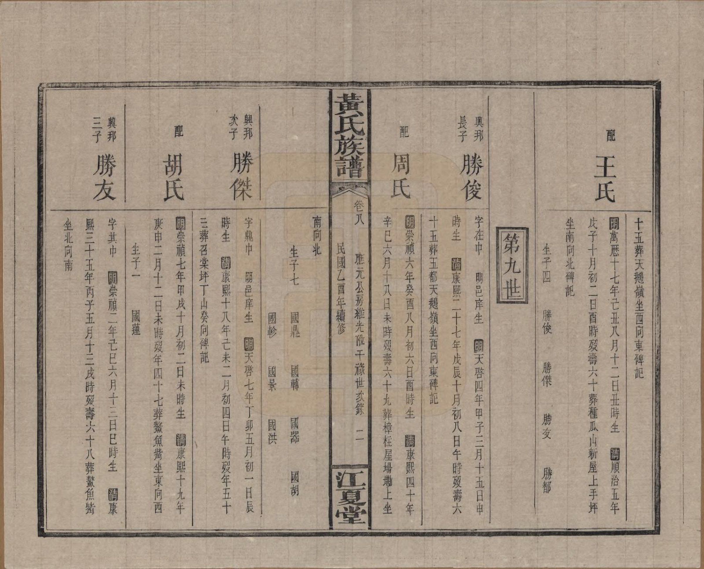 GTJP0593.黄.湖南浏阳.黄氏族谱七十二卷卷首一卷.民国三十四年（1945）_008.pdf_第2页