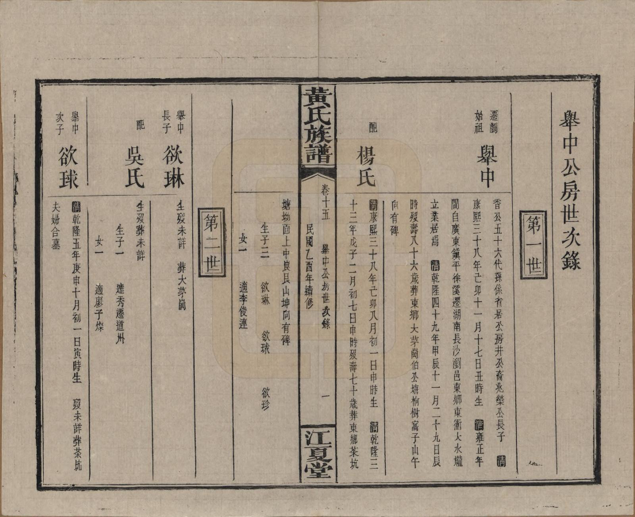 GTJP0593.黄.湖南浏阳.黄氏族谱七十二卷卷首一卷.民国三十四年（1945）_015.pdf_第1页