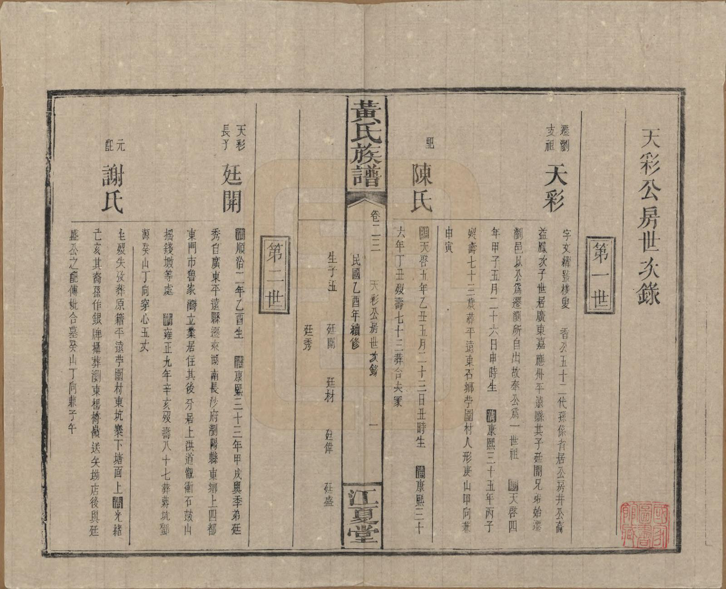 GTJP0593.黄.湖南浏阳.黄氏族谱七十二卷卷首一卷.民国三十四年（1945）_023.pdf_第1页